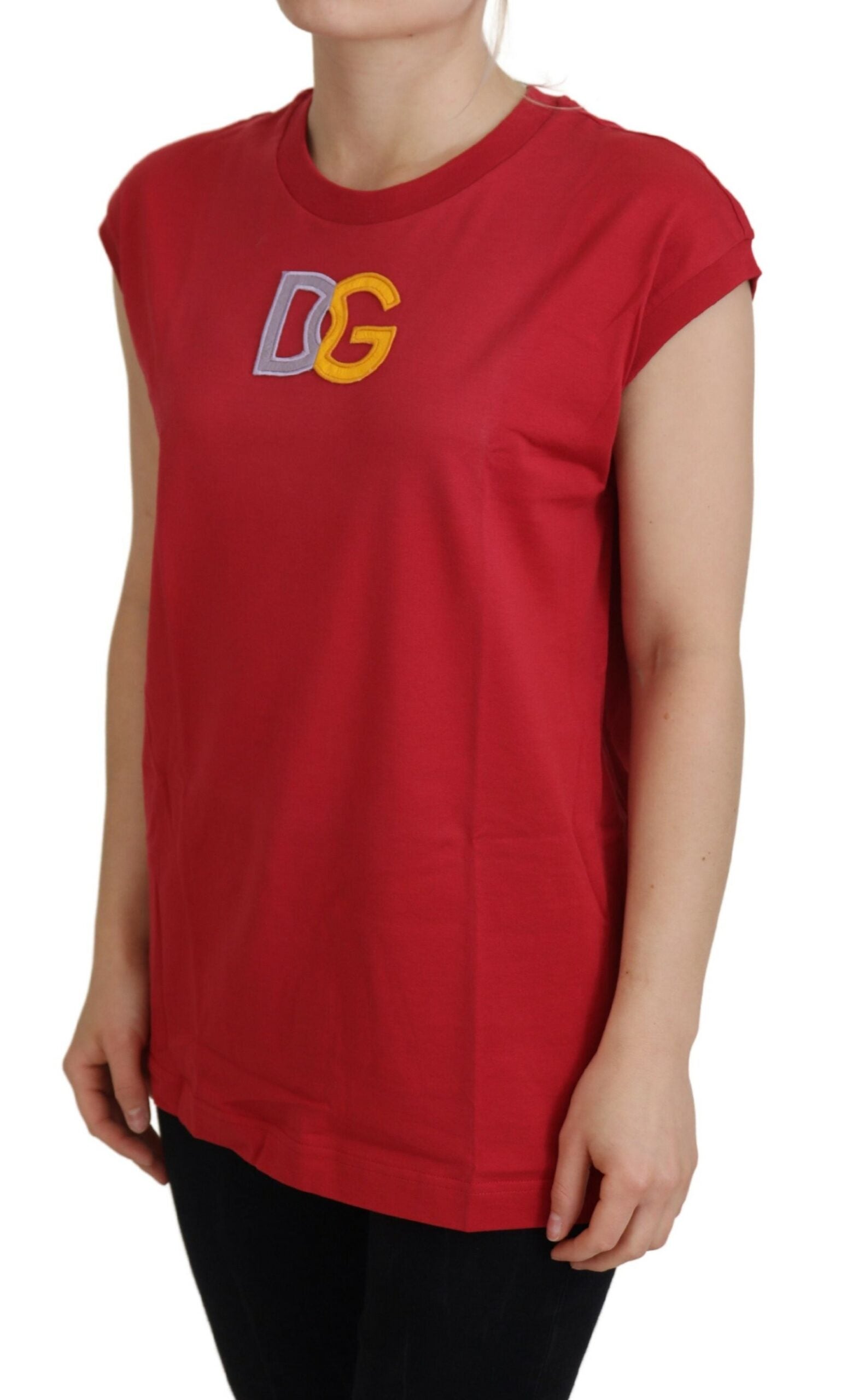Rood katoenen DG-logo tanktop T-shirt