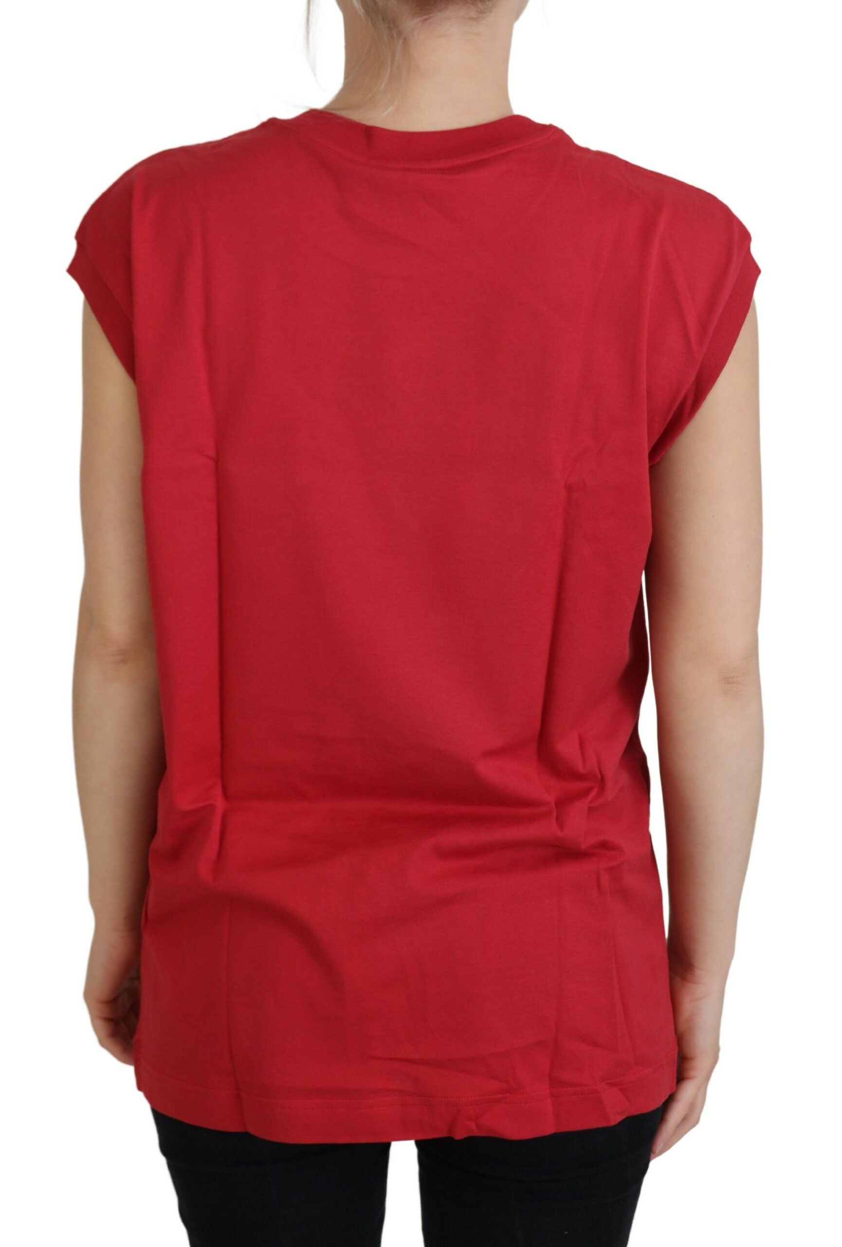 Rood katoenen DG-logo tanktop T-shirt
