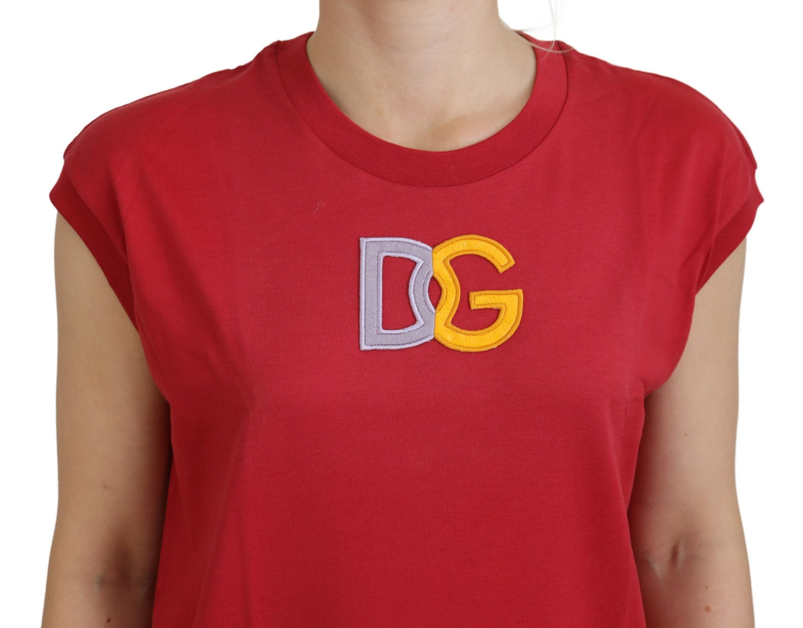 Rood katoenen DG-logo tanktop T-shirt