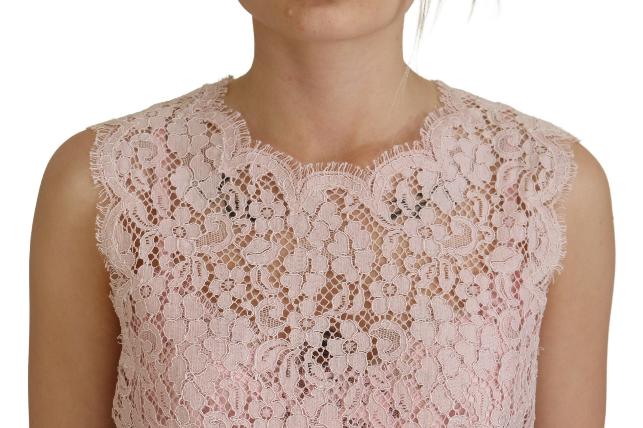 Roze bloemenkant mouwloze tanktop