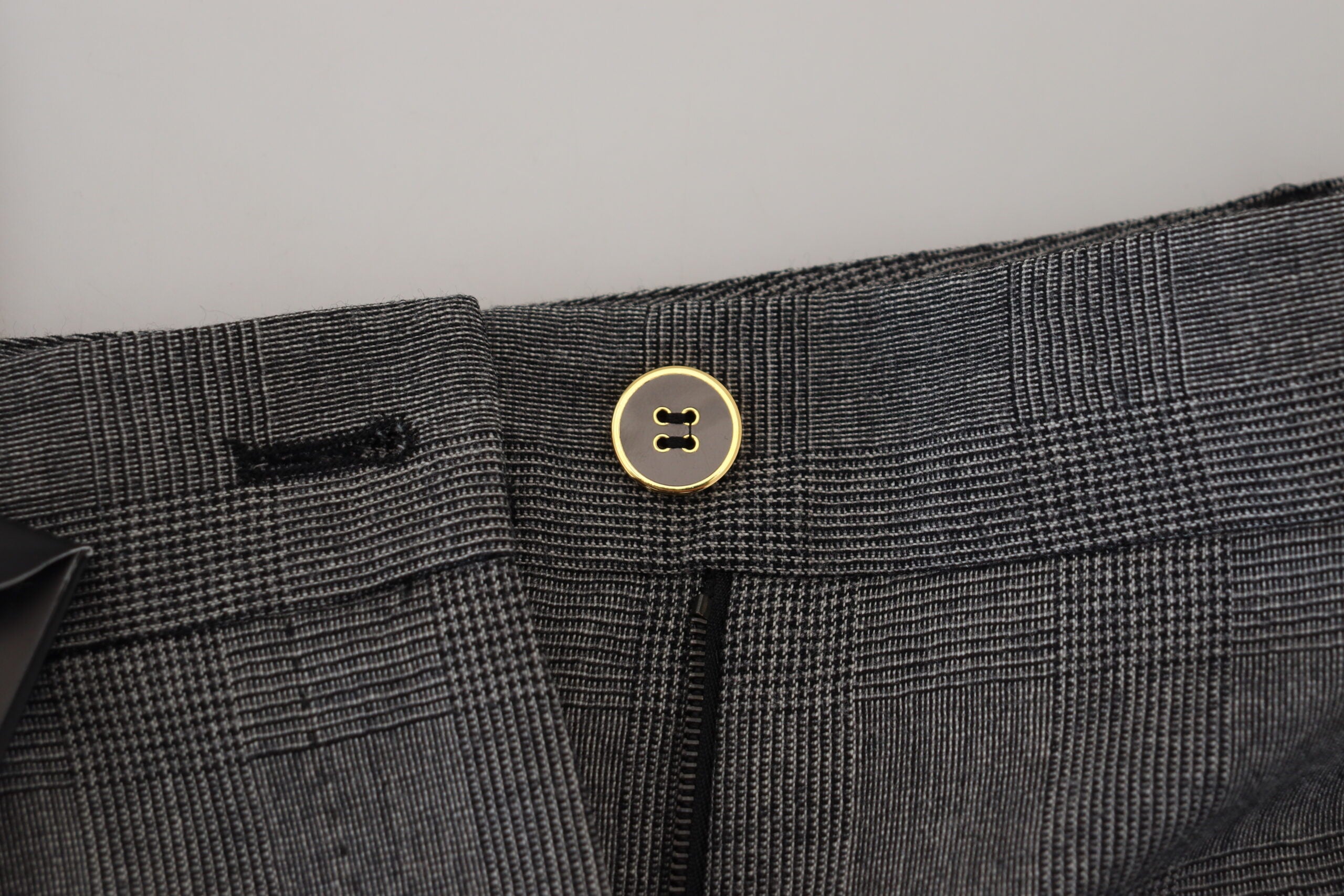 Grijze wollen broek met hoge taille voor dames