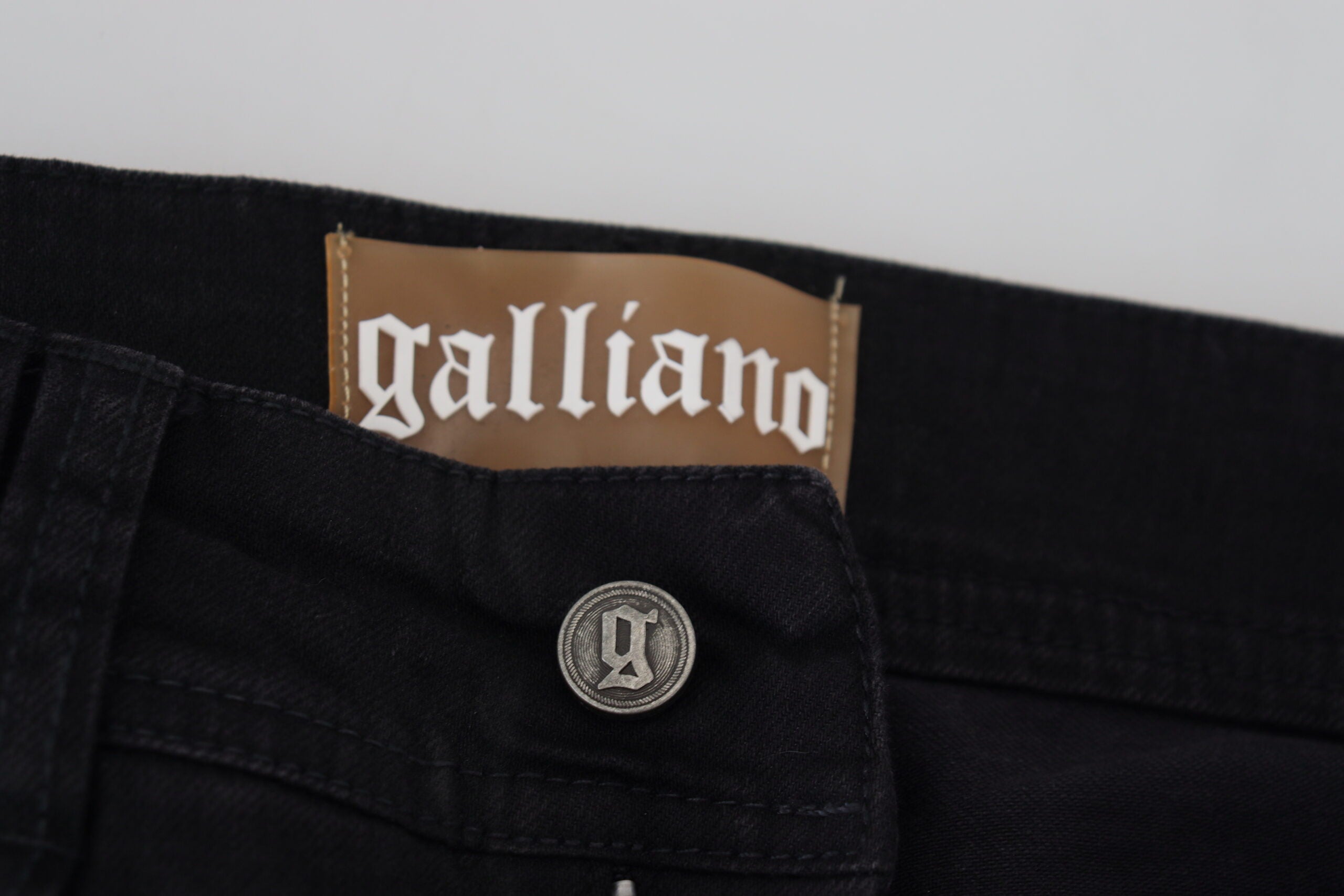 Zwarte katoenen skinny jeans met middelhoge taille en slim fit