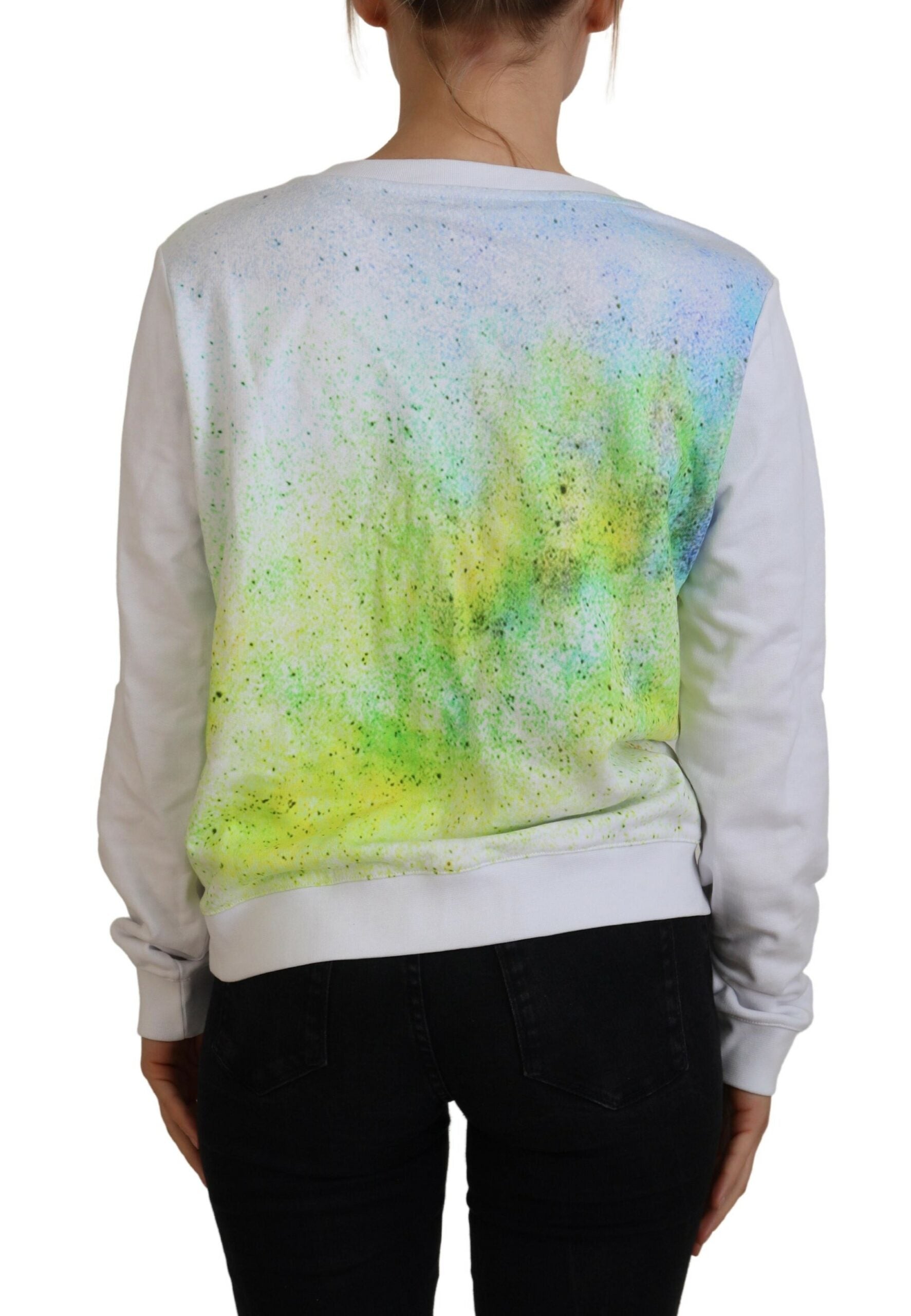 Witte trui met lange mouwen en grafische print