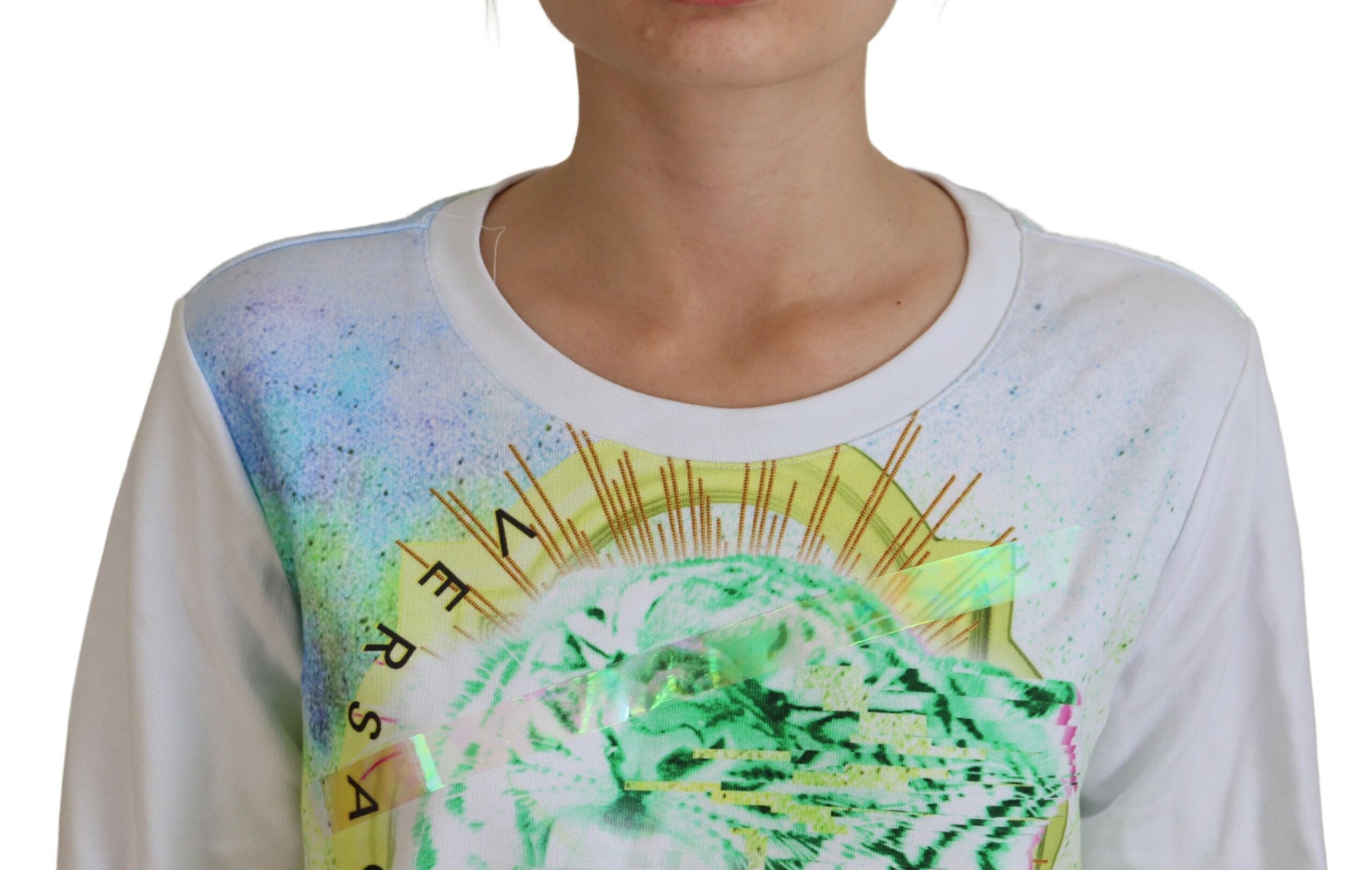 Witte trui met lange mouwen en grafische print