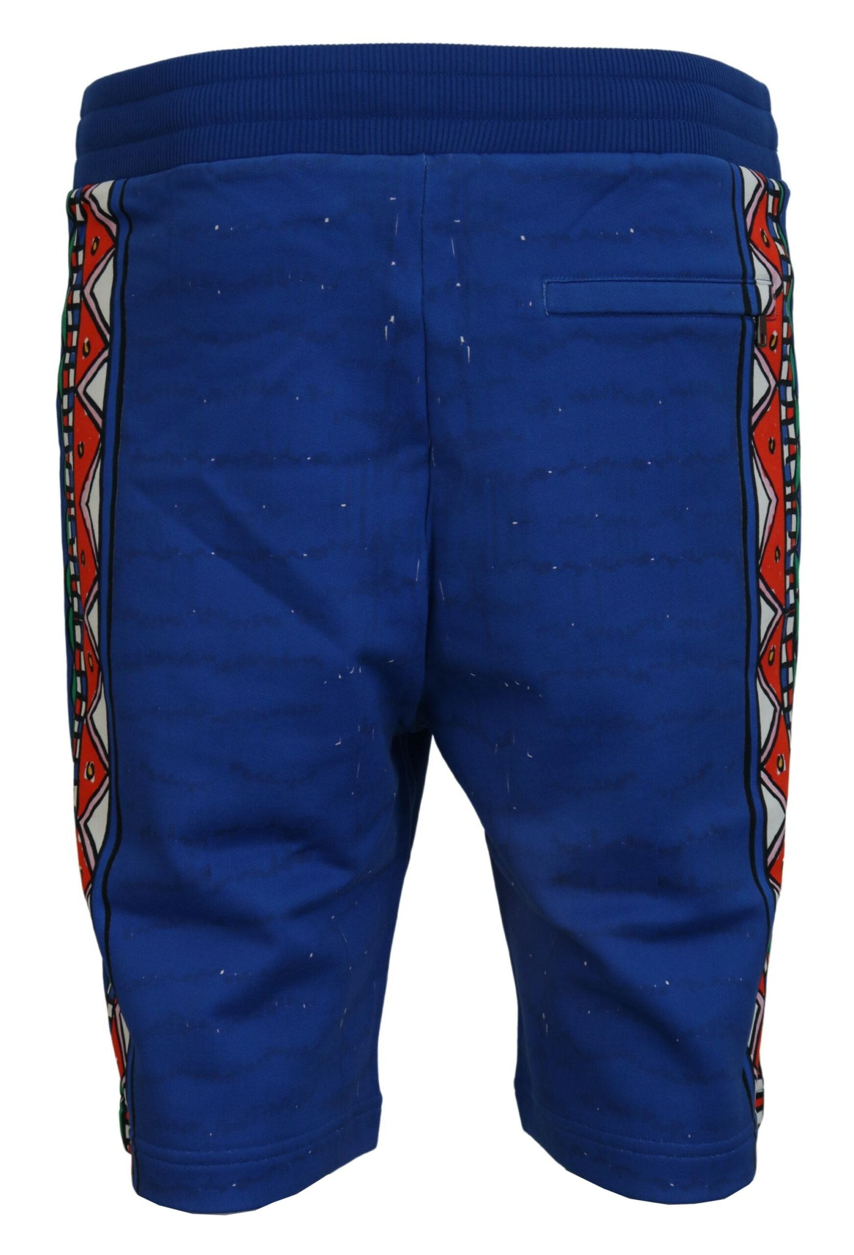 Blauwe katoenen bermudashorts met print