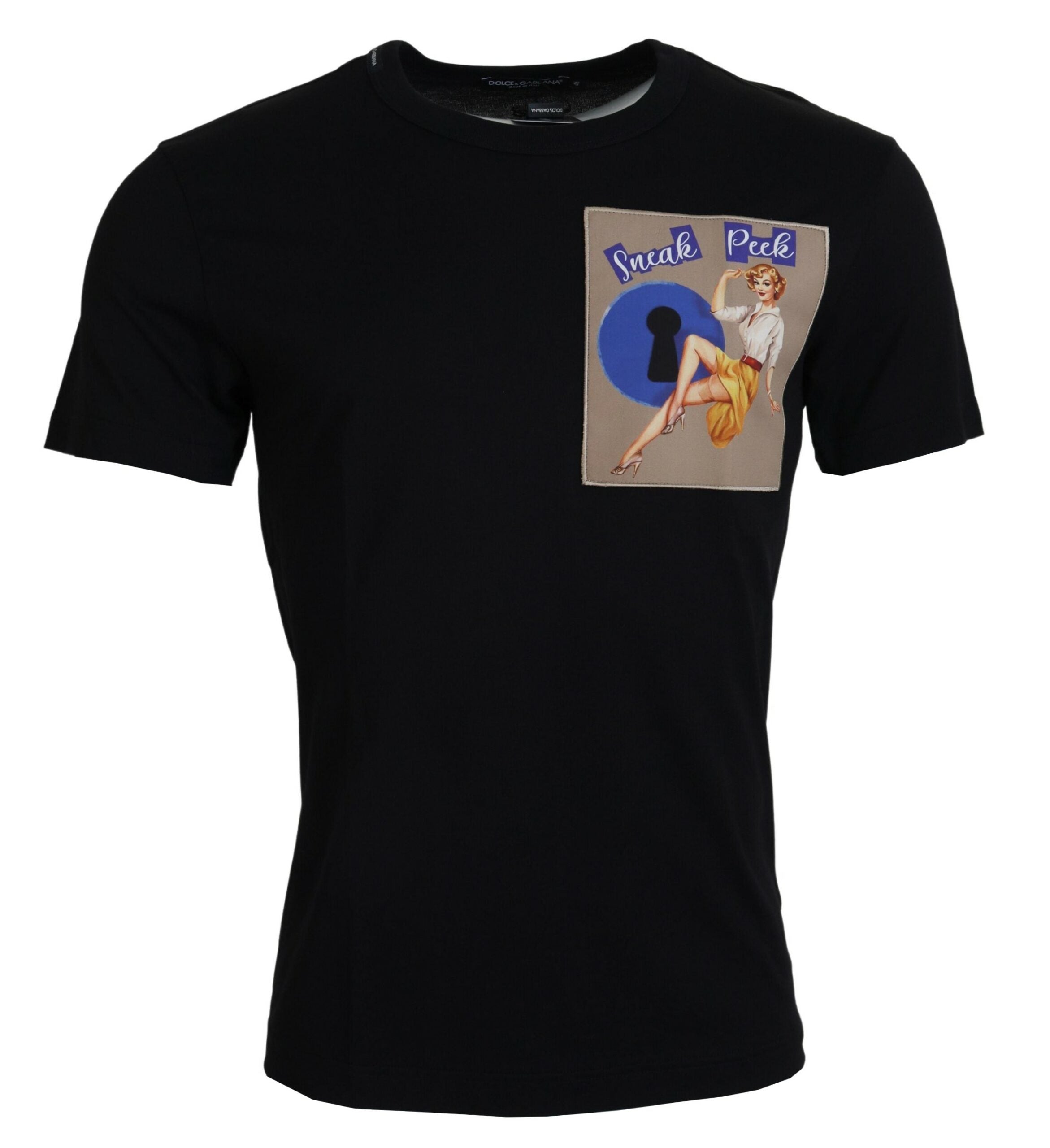 Zwart Sneak Peek katoenen T-shirt met korte mouwen