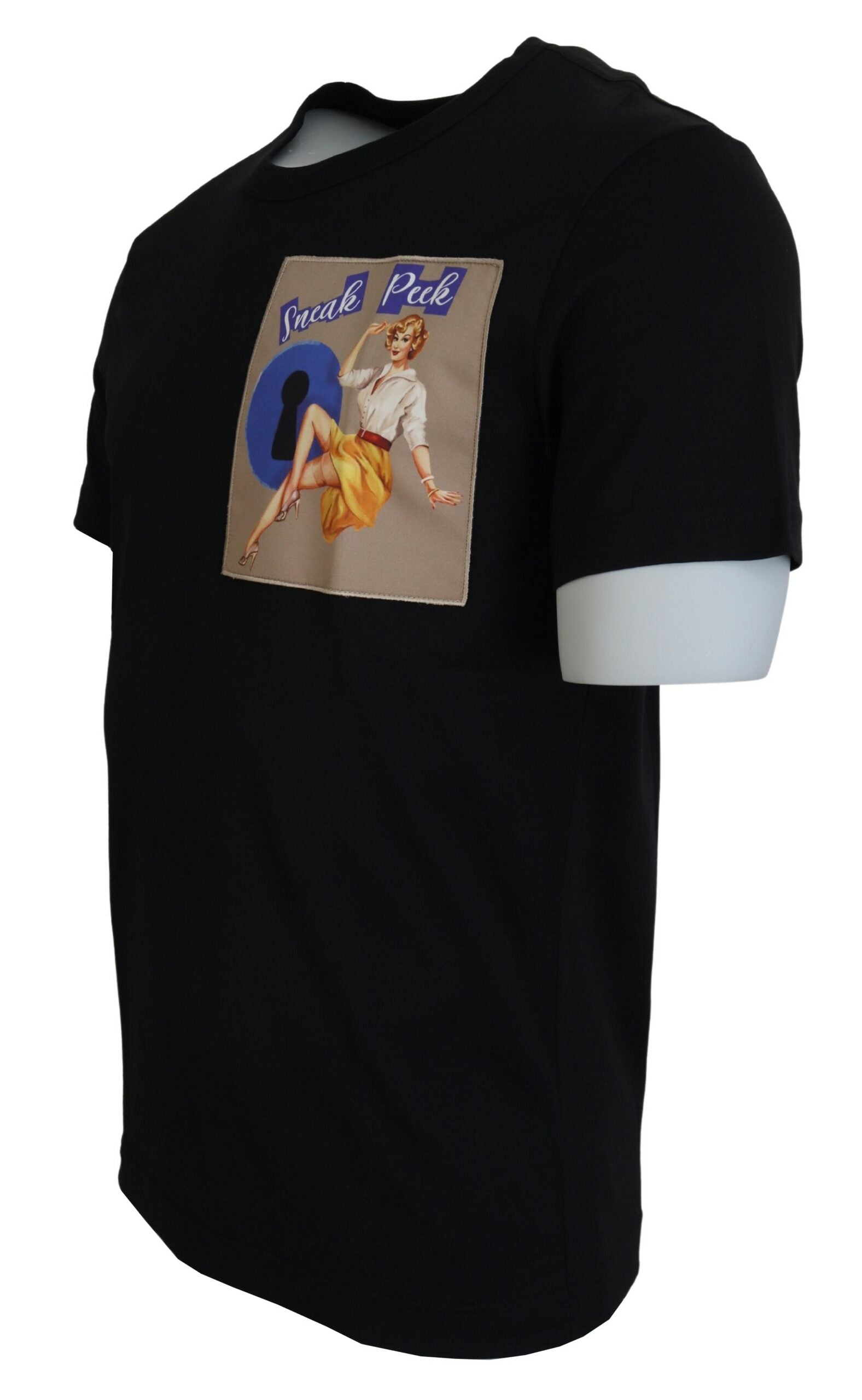 Zwart Sneak Peek katoenen T-shirt met korte mouwen