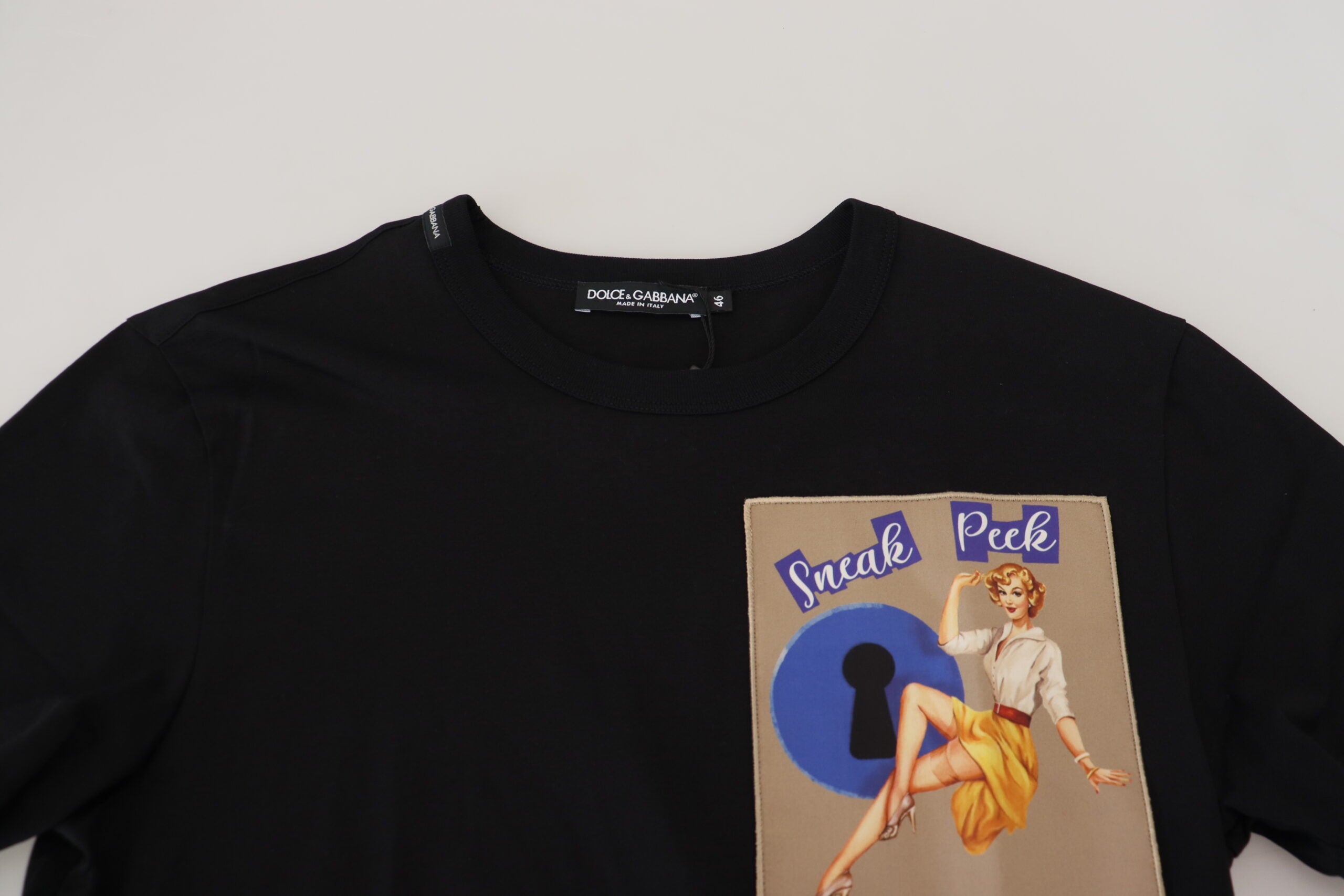 Zwart Sneak Peek katoenen T-shirt met korte mouwen