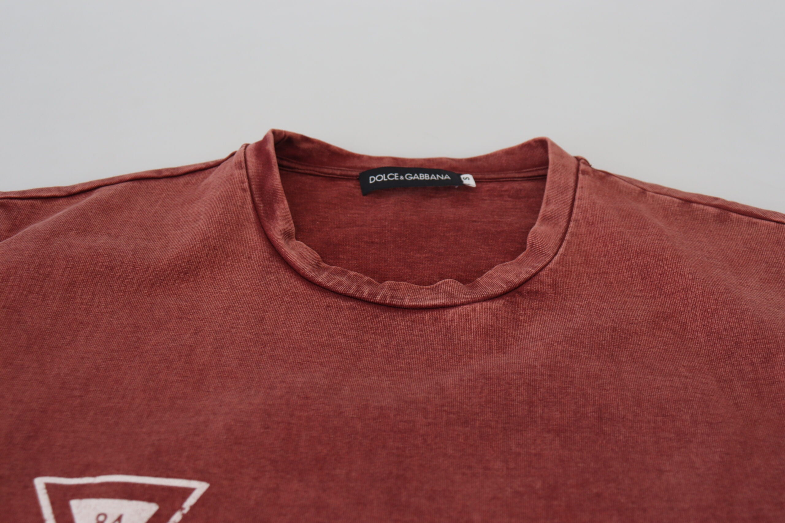 Kastanjebruine print ronde hals korte mouwen T-shirt