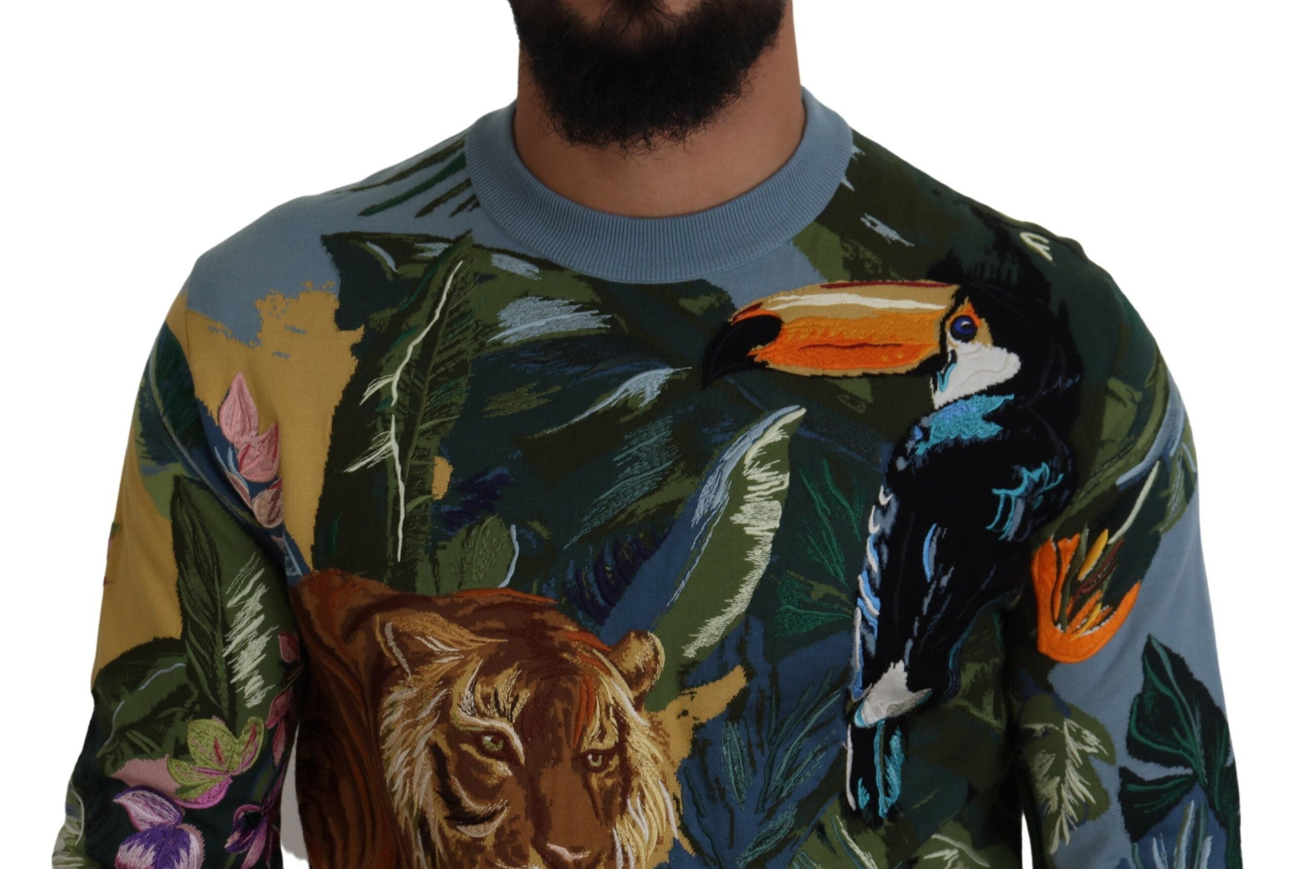 Multicolor Jungle Wool Pullover Logo Trui