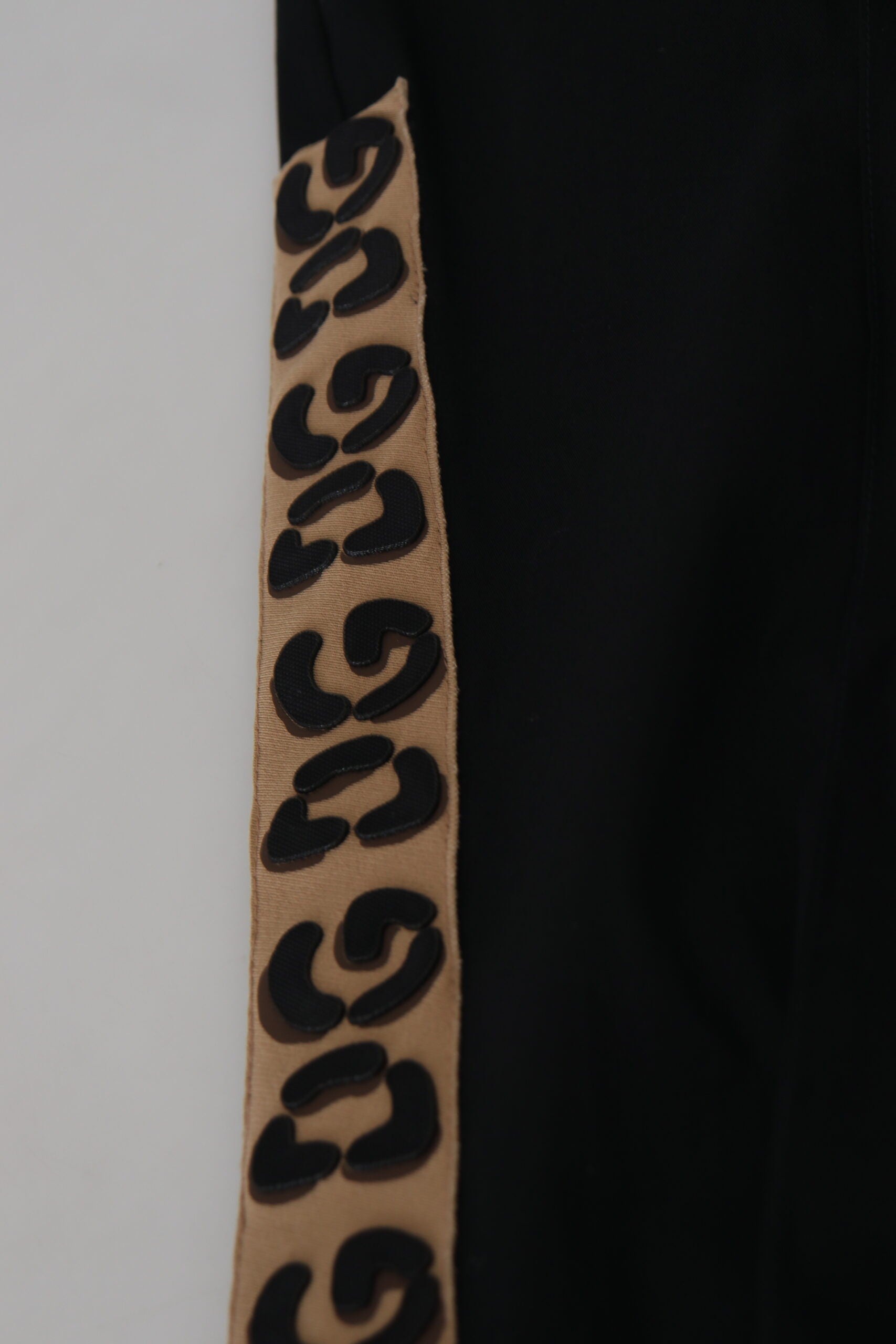 Zwarte katoenen DG-logo cropped broek met elastische taille
