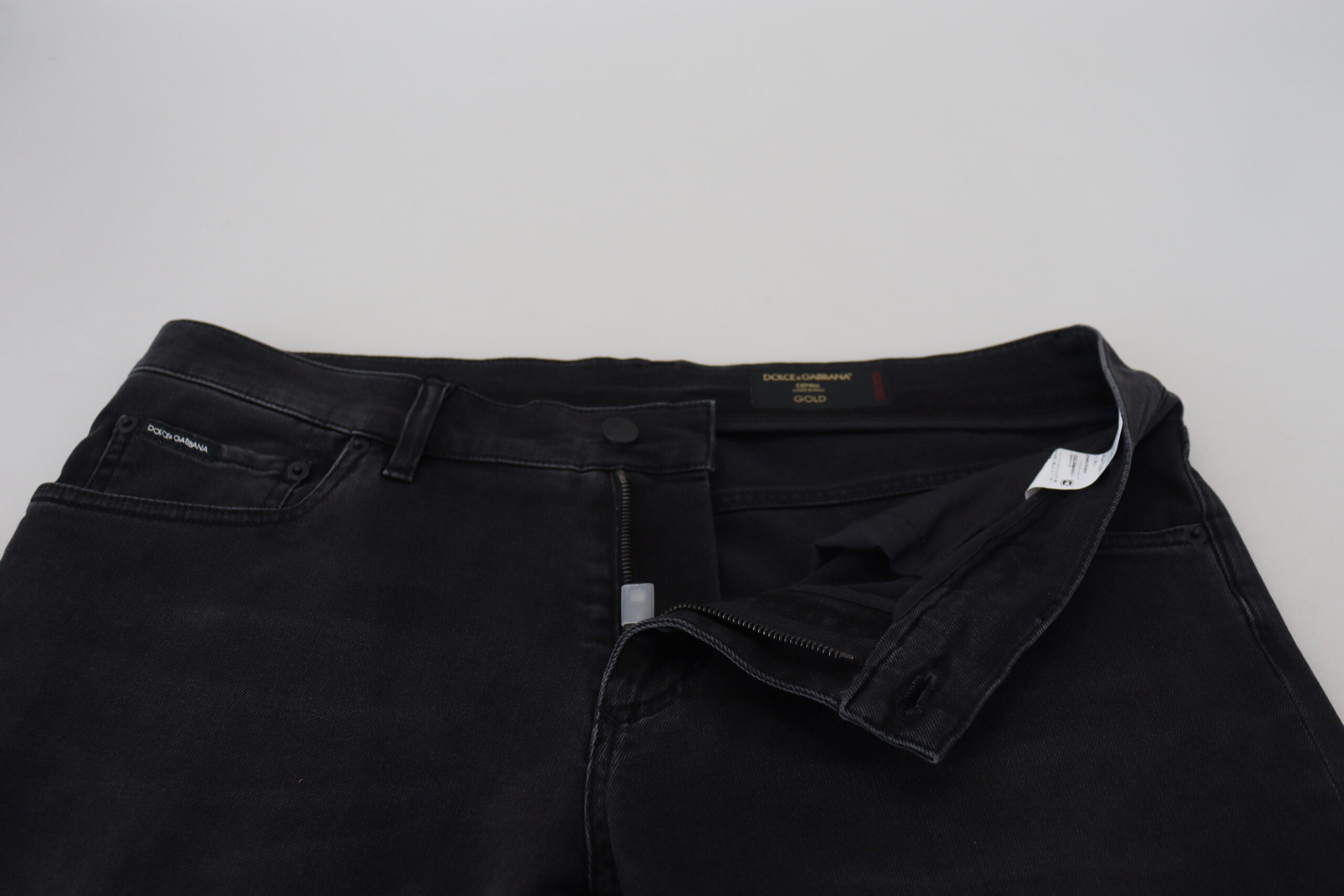 Zwarte Angel Borduurwerk Skinny Denim Jeans