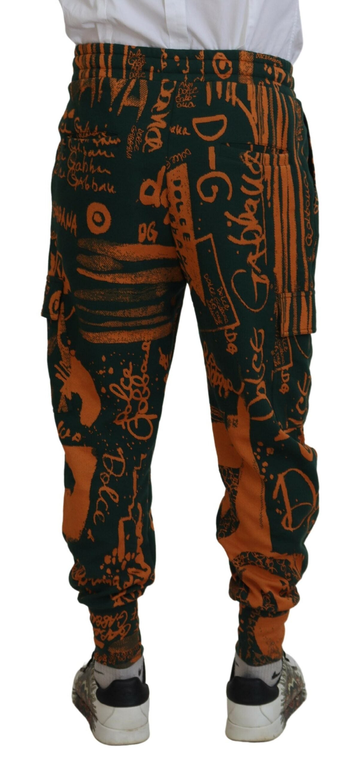 Multicolor Logo Print Zijden Cargo Joggingbroek