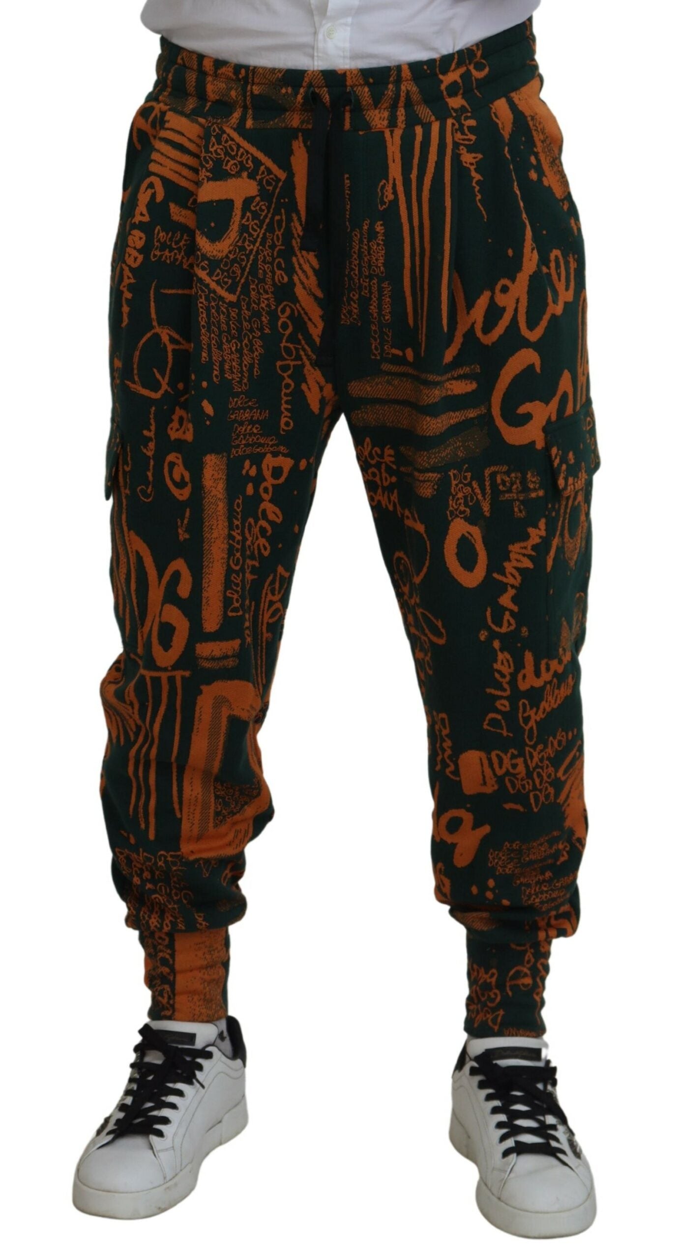 Multicolor Logo Print Zijden Cargo Joggingbroek