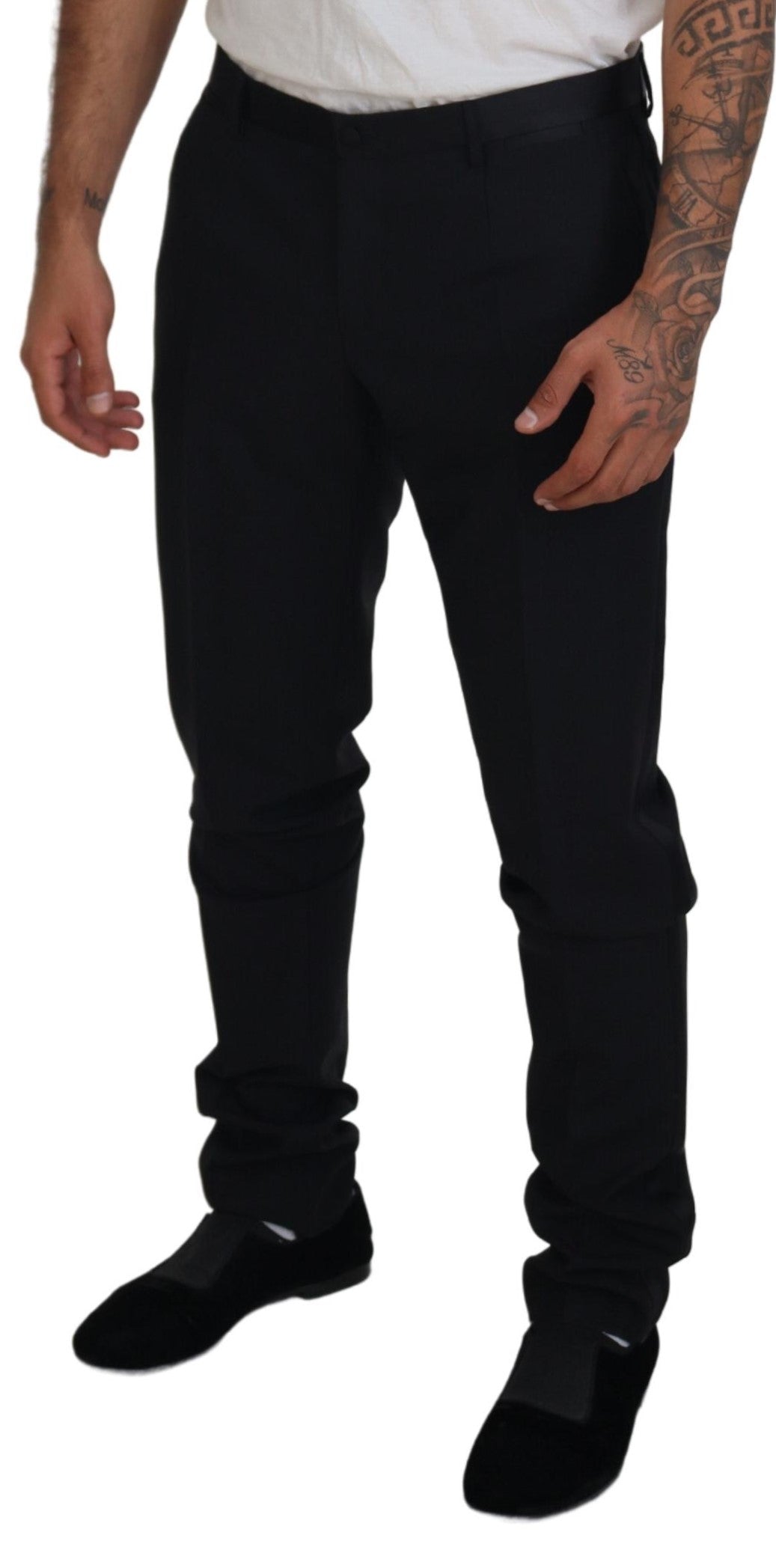 Zwarte wollen chino-jurk formele broek
