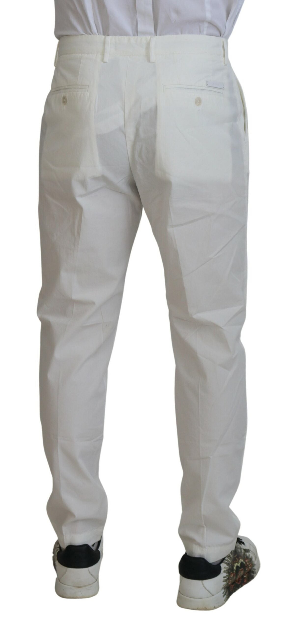Witte katoenen skinny chinobroek