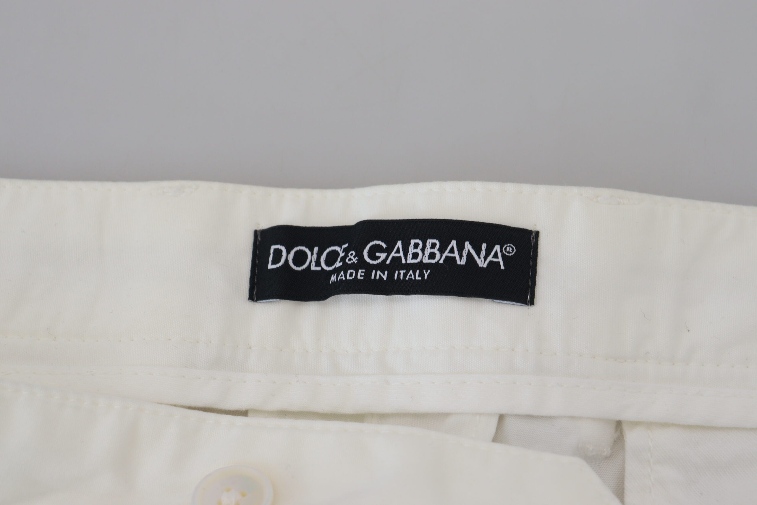 Witte katoenen skinny chinobroek