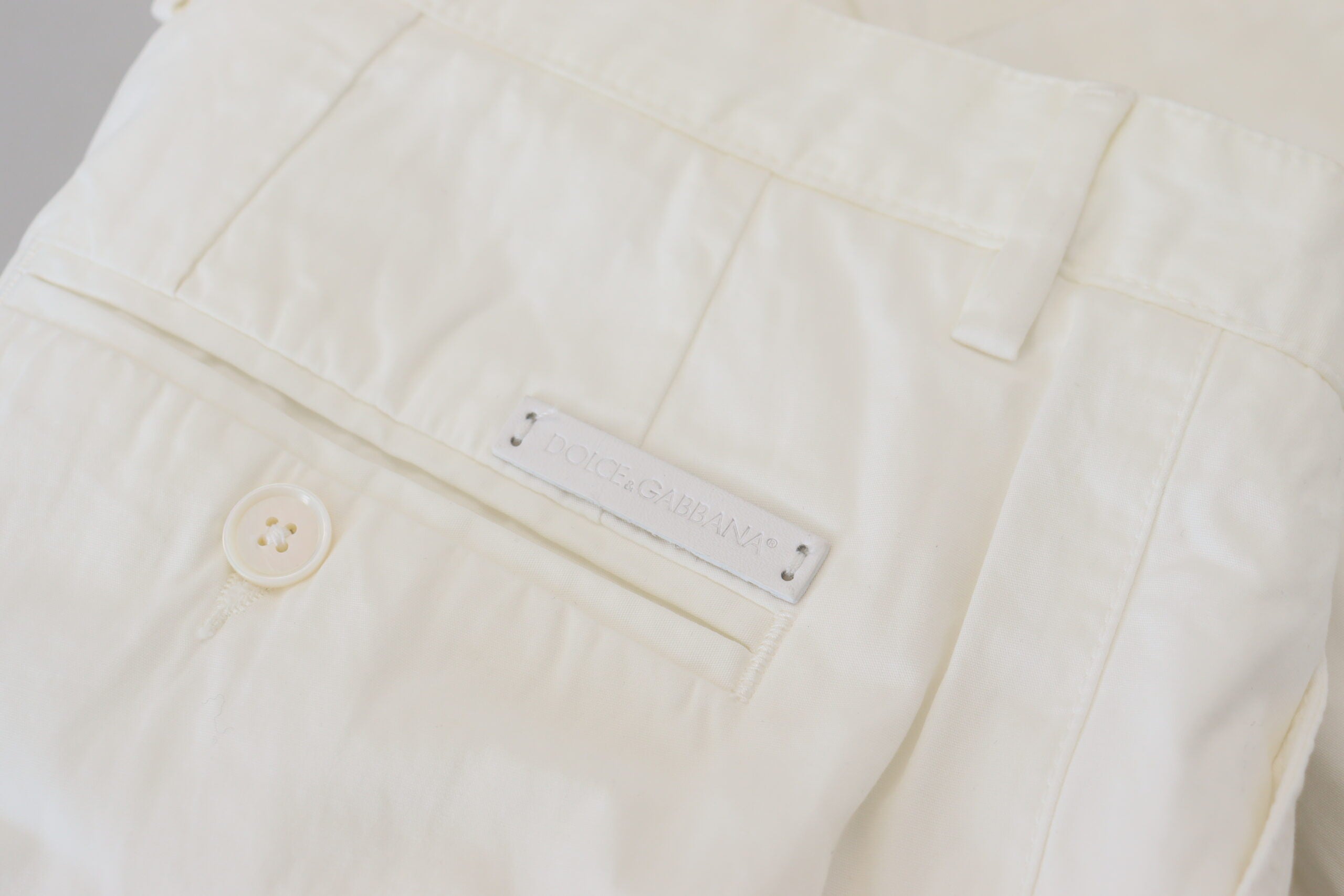 Witte katoenen skinny chinobroek
