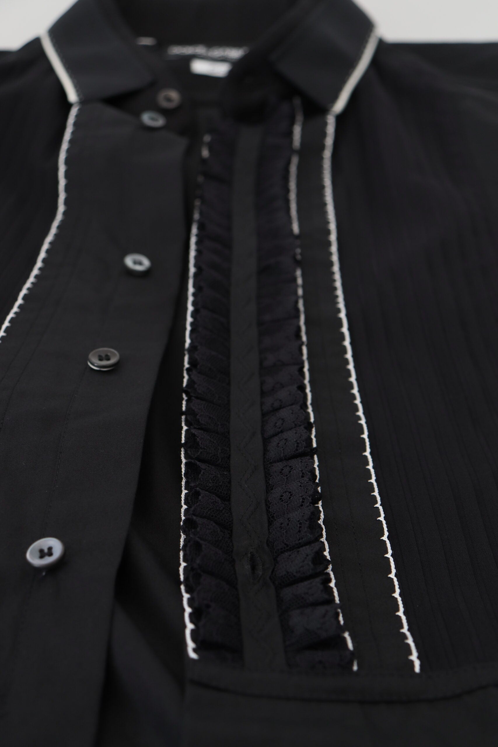 GOUD Zwart Smoking Slim Fit Katoenen Overhemd
