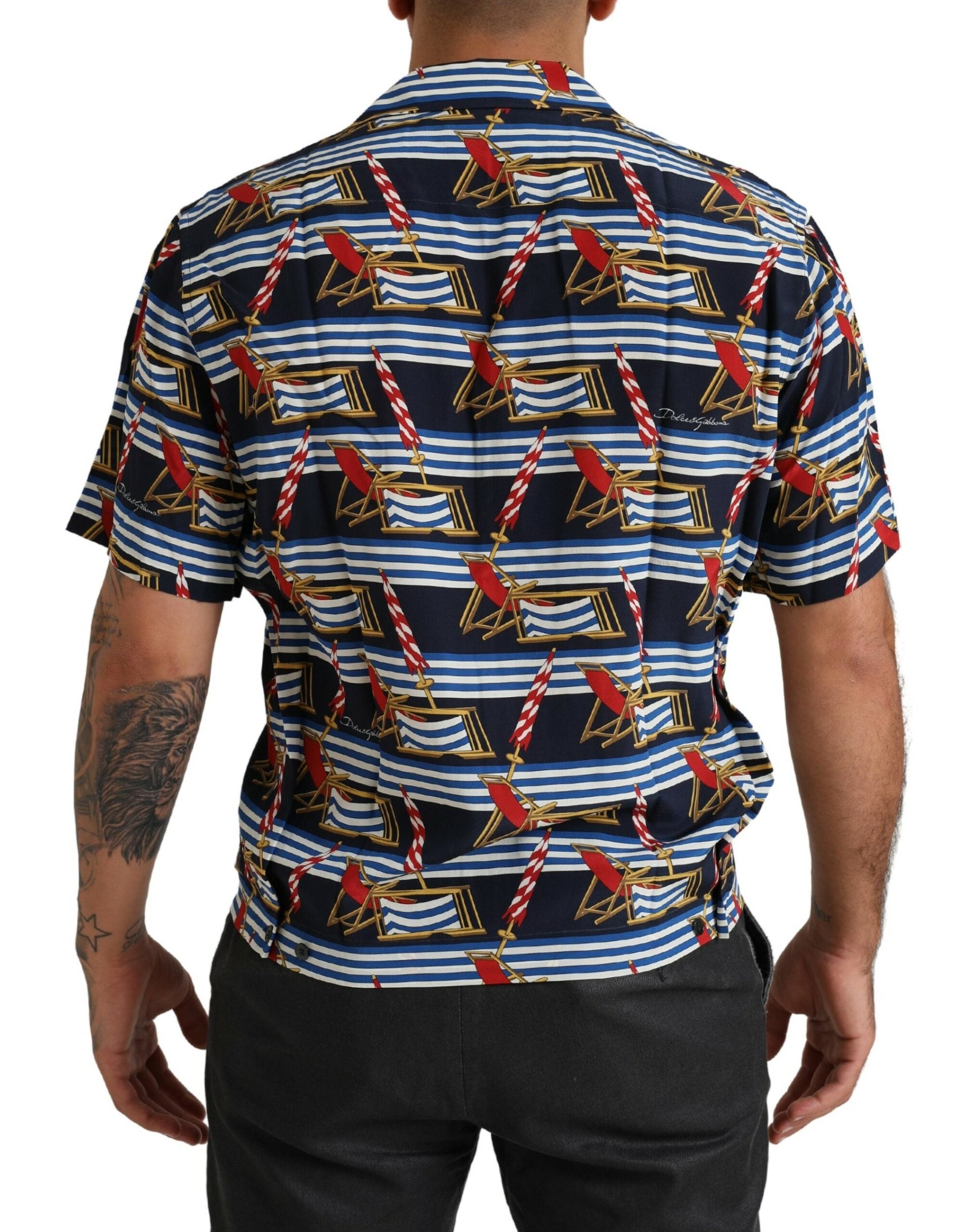 Multicolor strandstoel shirt met korte mouwen