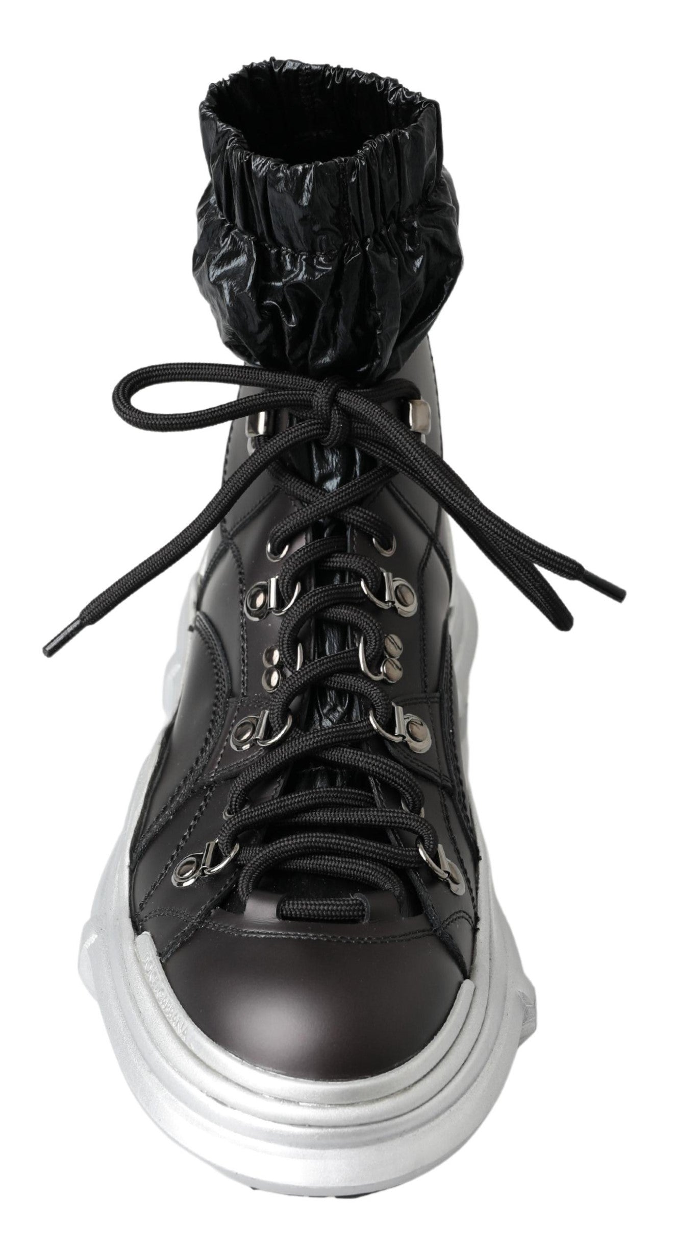 Zwarte nylon Galileo hoge sneakers