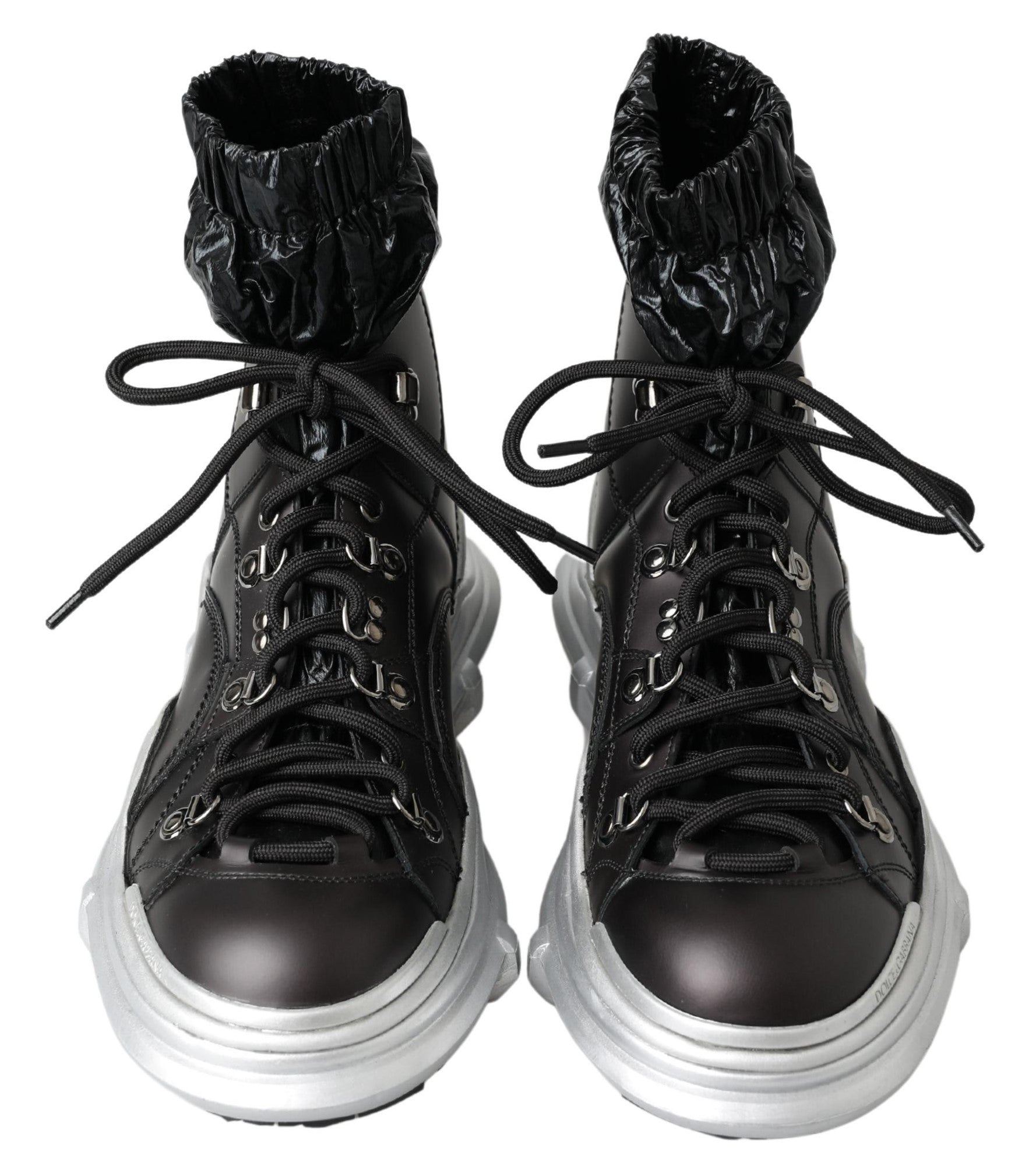 Zwarte nylon Galileo hoge sneakers