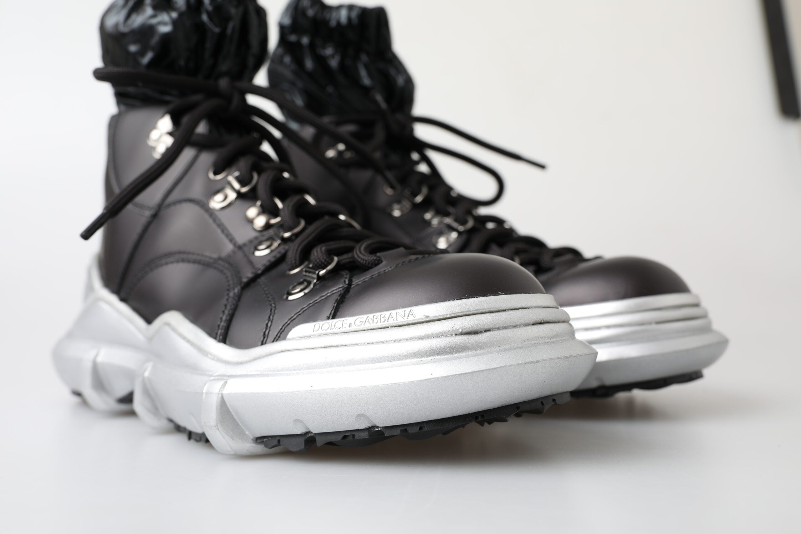 Zwarte nylon Galileo hoge sneakers