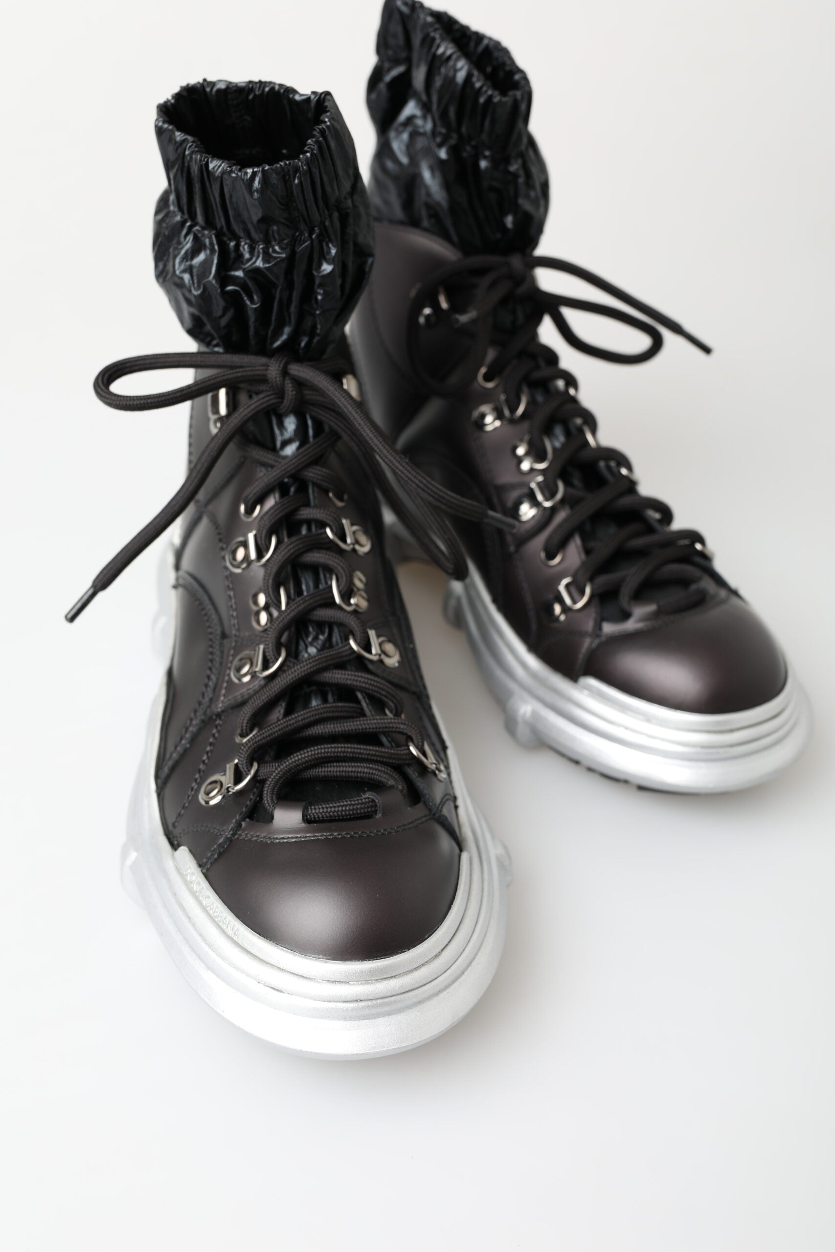 Zwarte nylon Galileo hoge sneakers