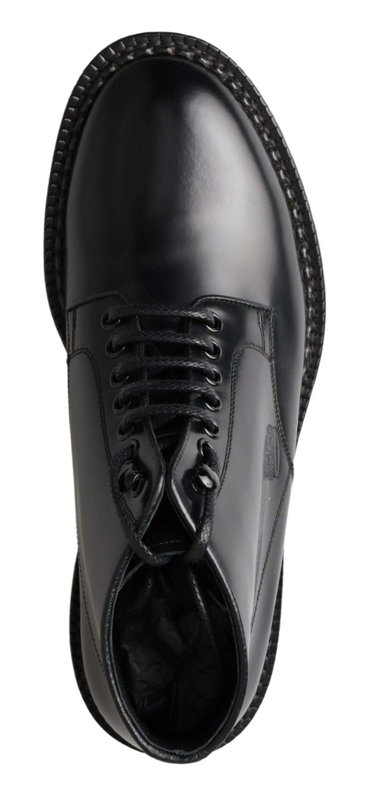 Zwarte leren herenschoenen met korte veterlaarzen