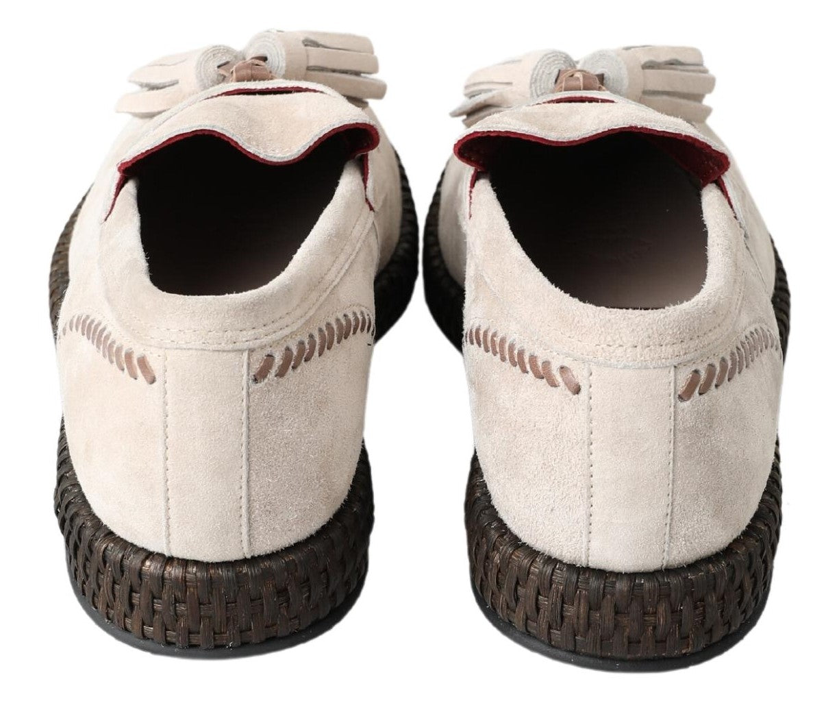 Ivoorkleurige suède heren espadrille schoenen