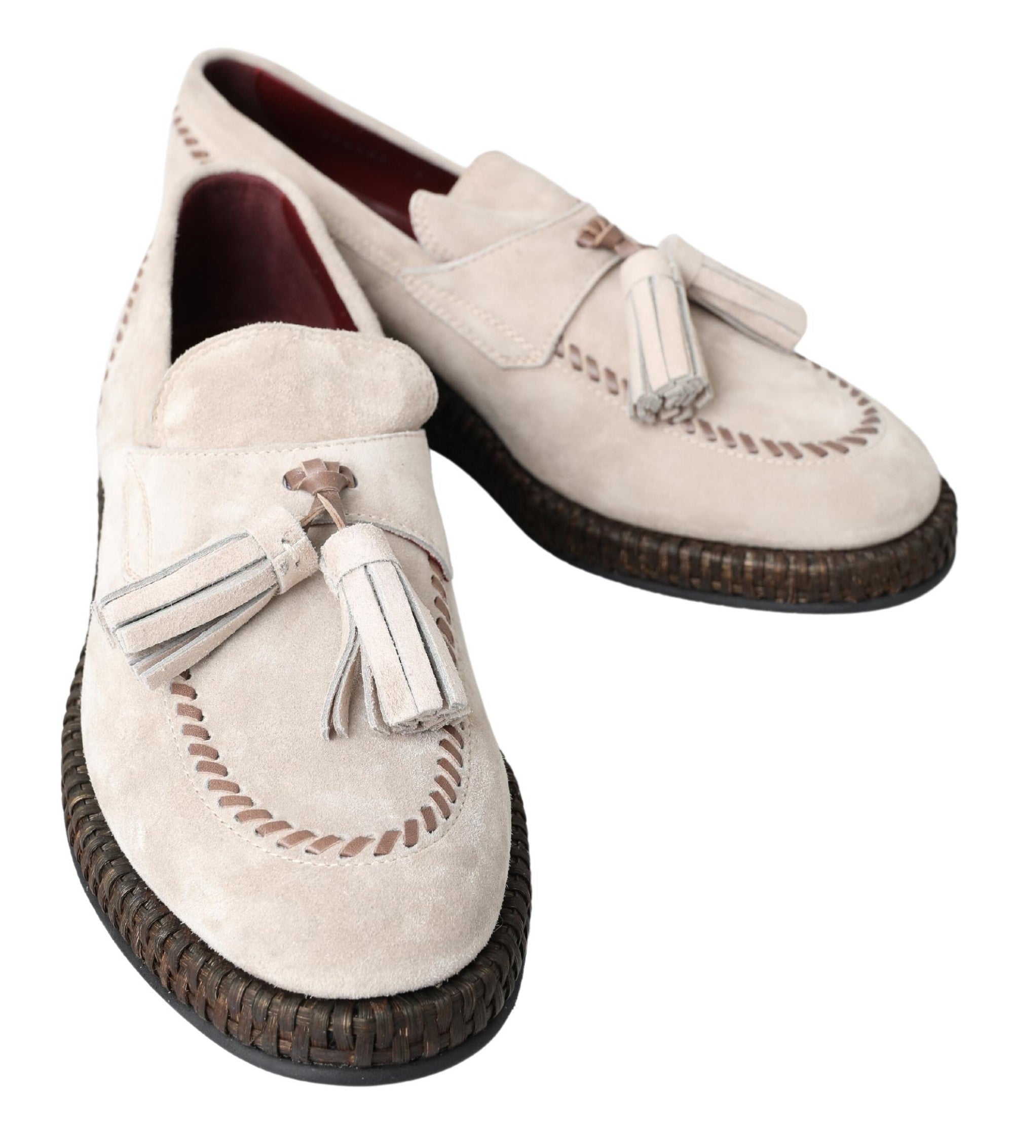 Ivoorkleurige suède heren espadrille schoenen