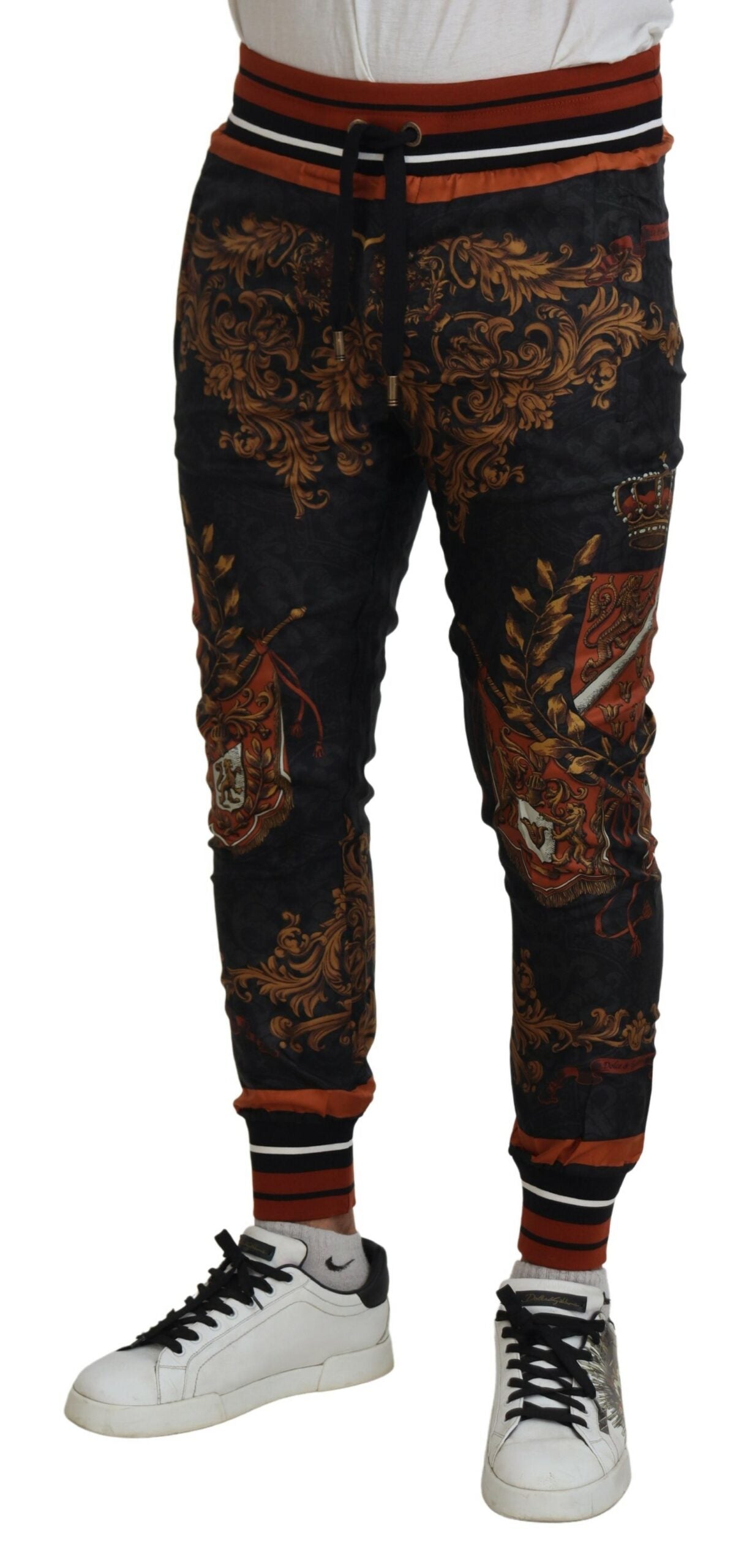 Grijze zijden barok kroonbroek sportbroek