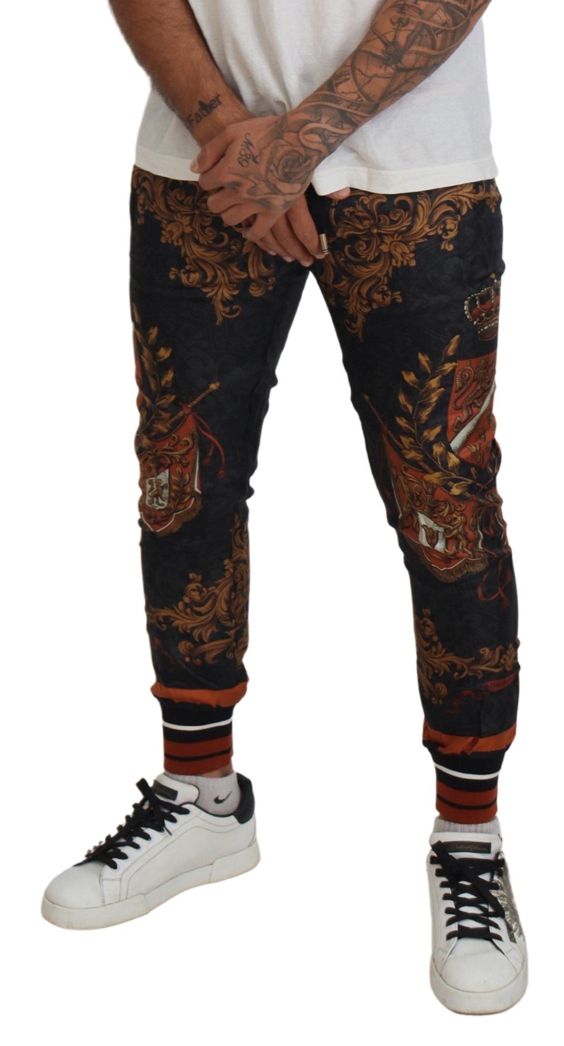 Grijze zijden barok kroonbroek sportbroek
