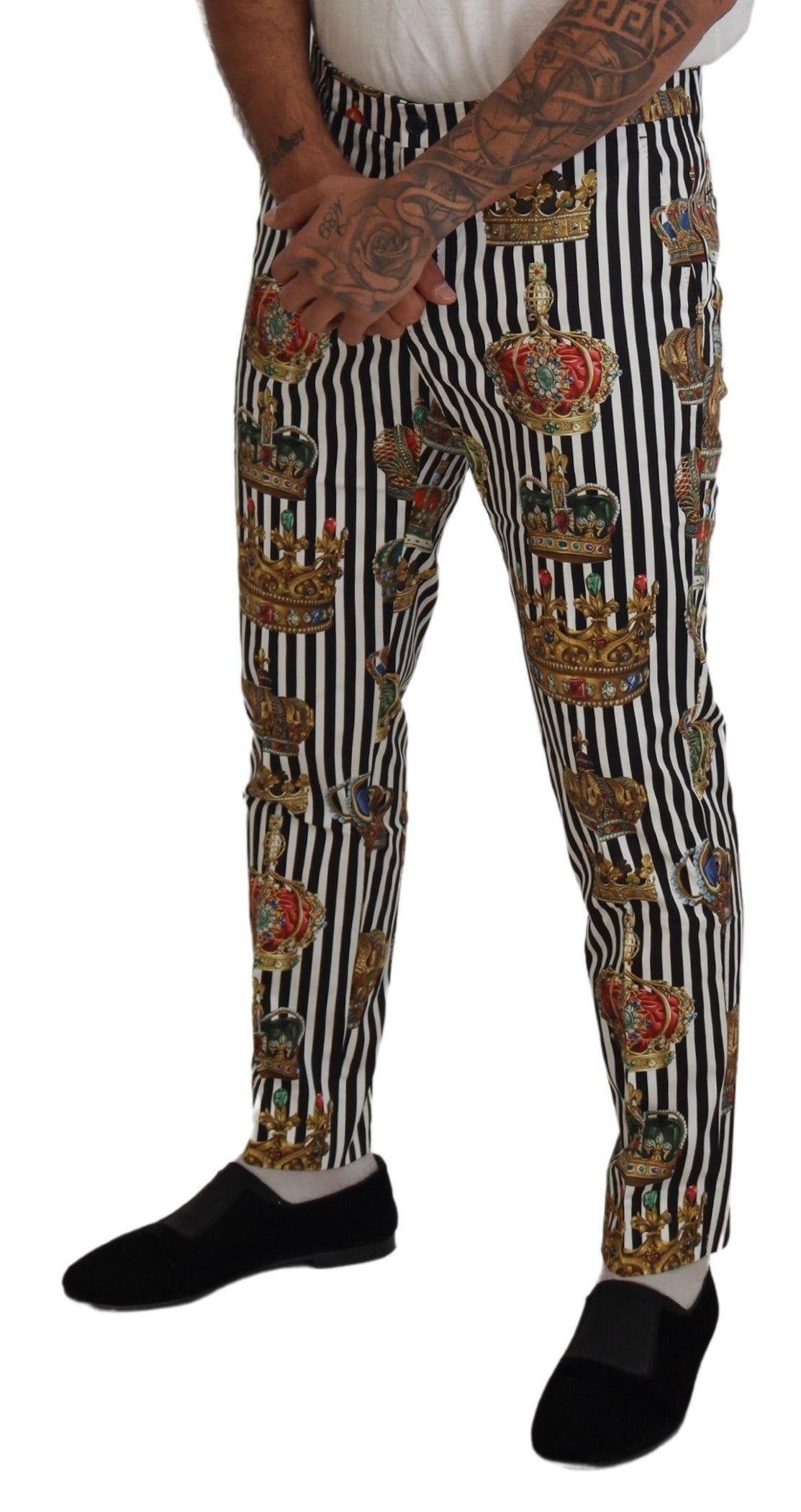 Witte katoenen stretch kroonbroek