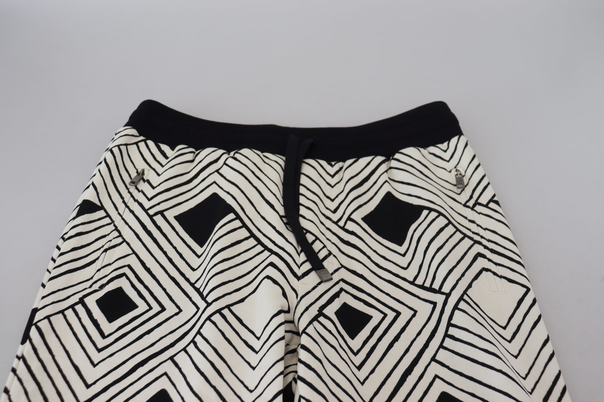 Zwarte witte katoenen broek sportbroek