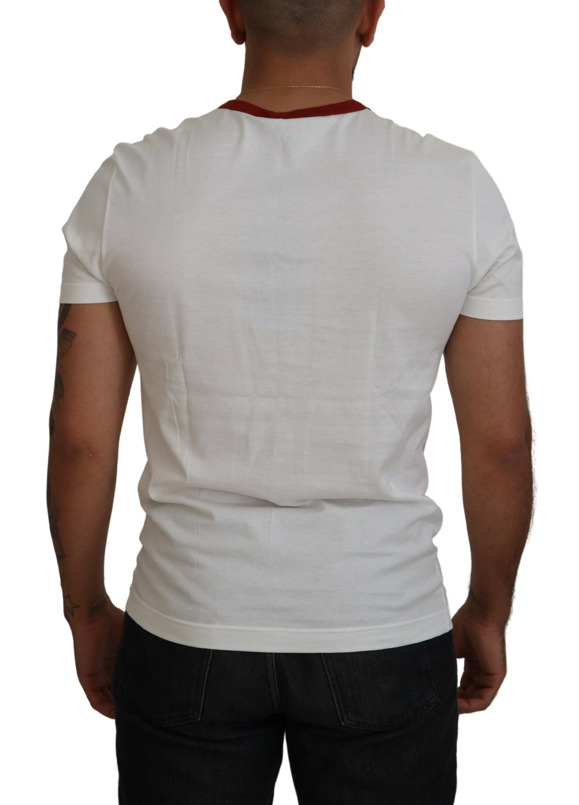 Katoenen wit T-shirt met ronde hals en logoprint