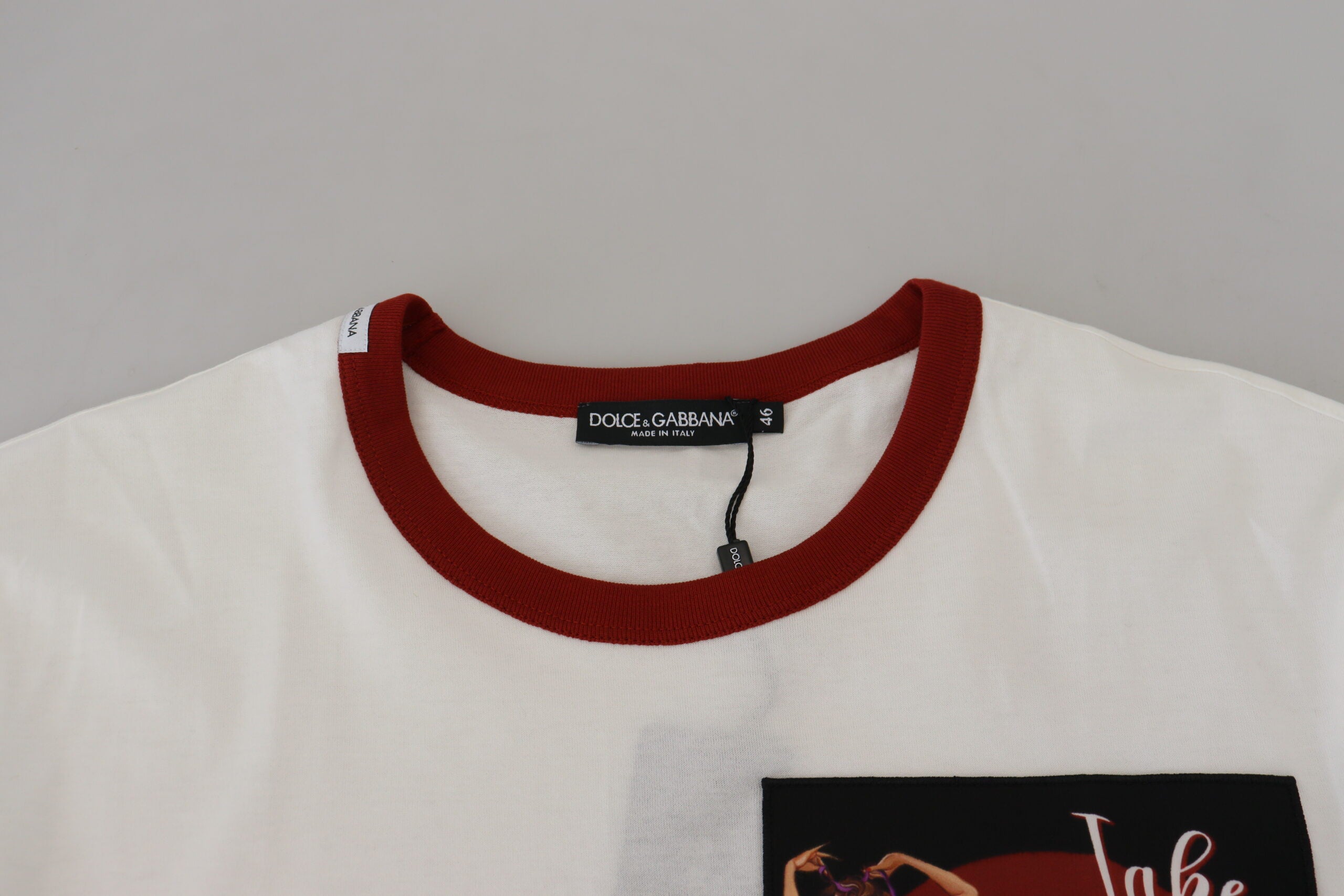Katoenen wit T-shirt met ronde hals en logoprint