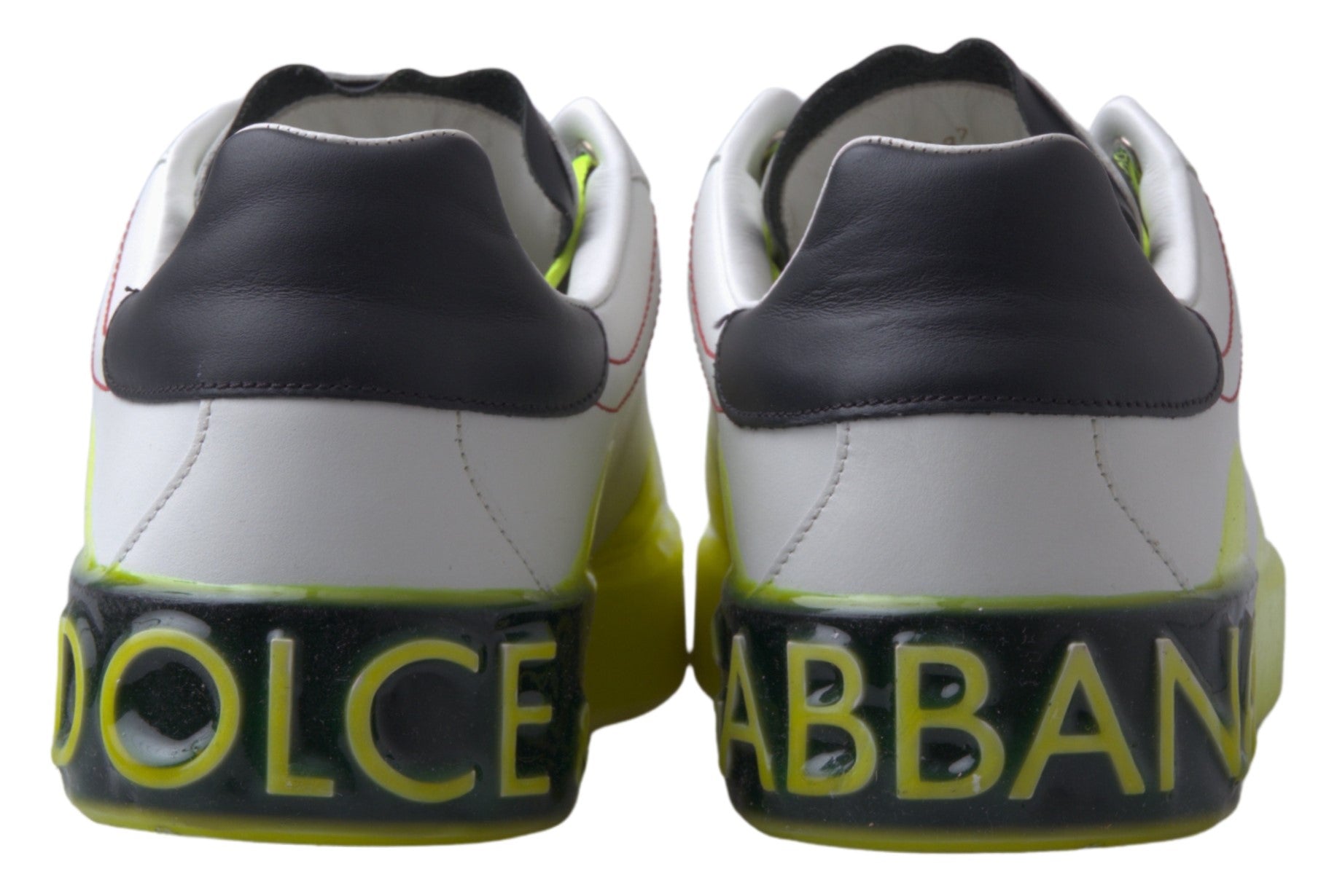 Witte gele Portofino leren sneakers