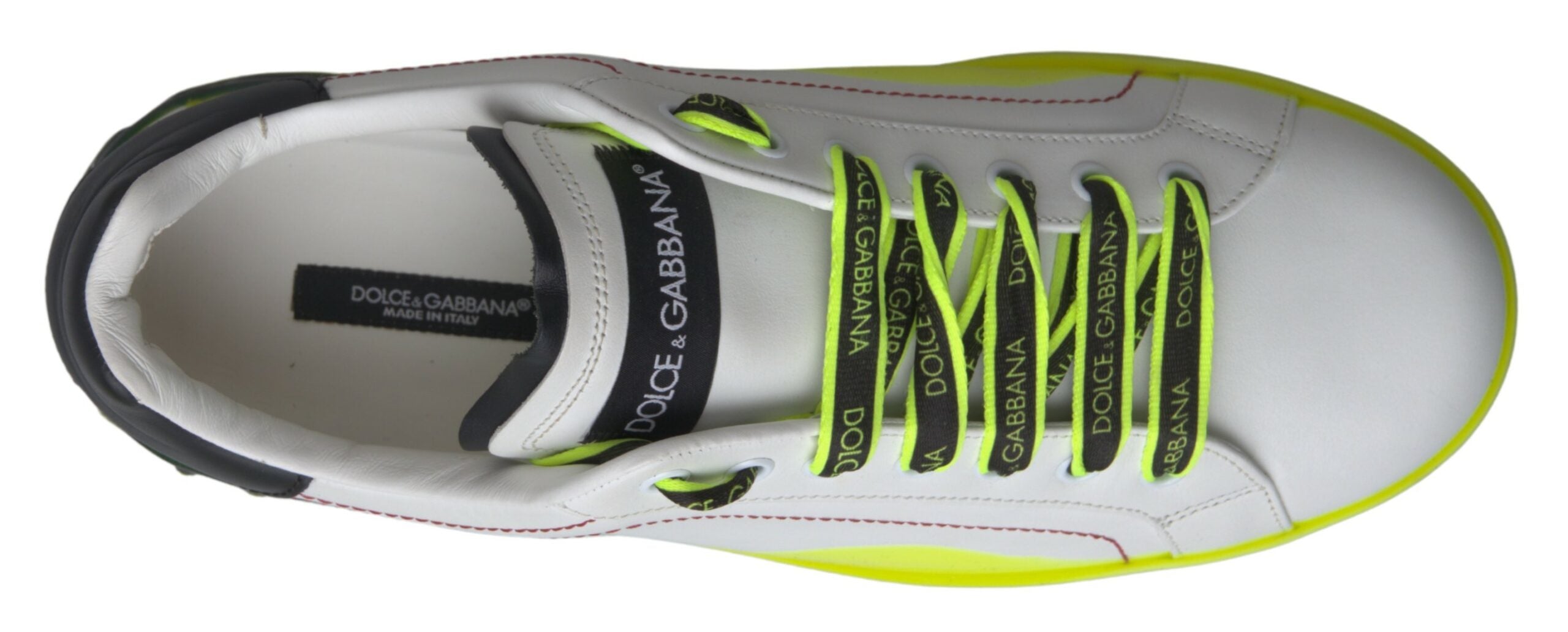 Witte gele Portofino leren sneakers