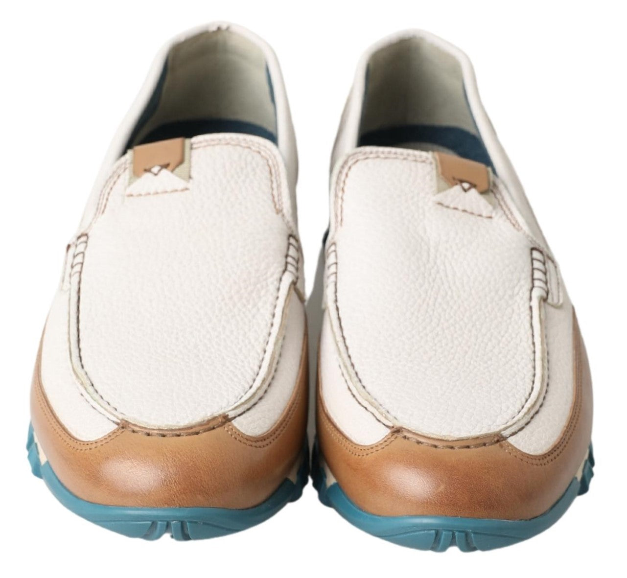 Witte leren loafers mocassins schoenen
