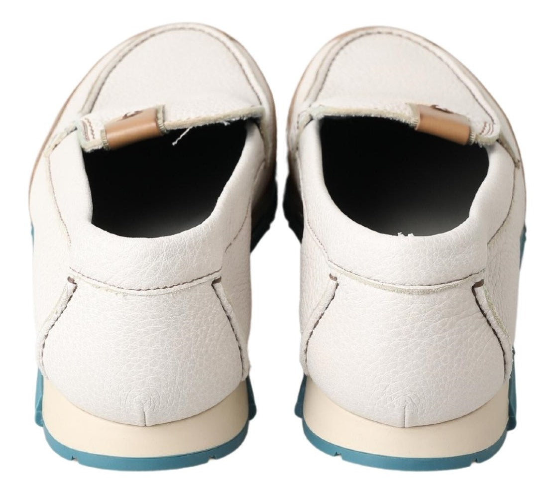 Witte leren loafers mocassins schoenen