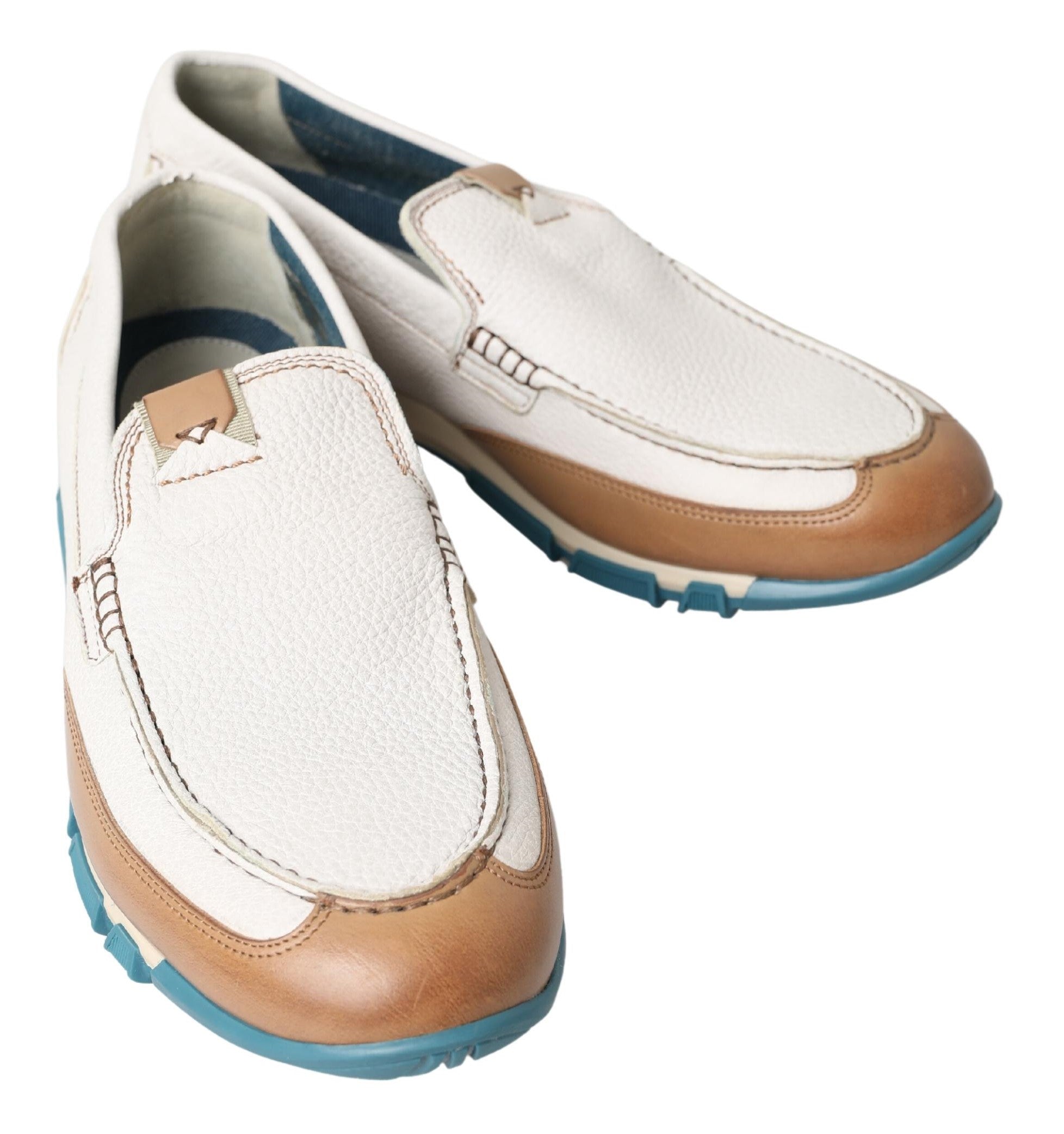 Witte leren loafers mocassins schoenen