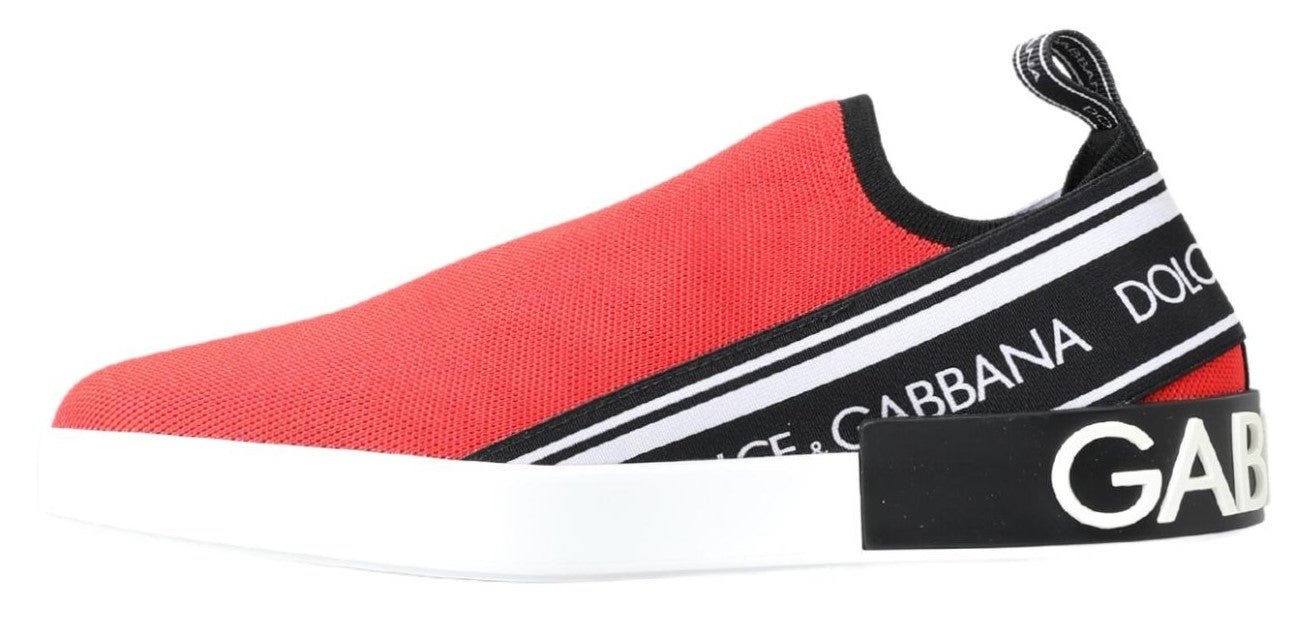 Rode witte platte sneakers loafers schoenen