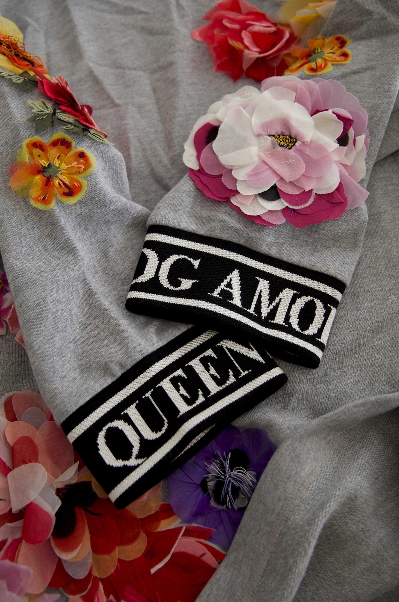 Grijze DG Amore Queen Floral Pullover Trui
