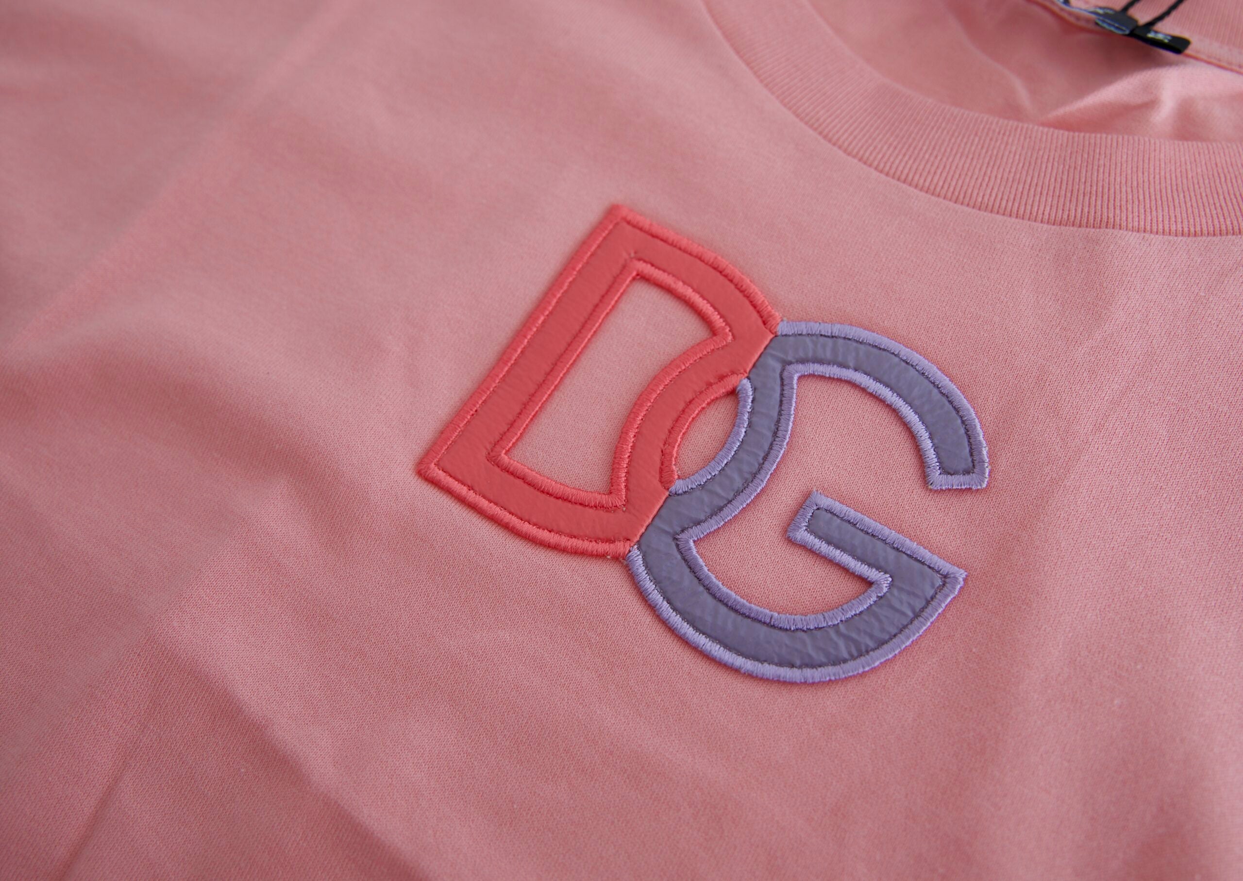 Roze katoenen DG-logo tanktop met ronde hals