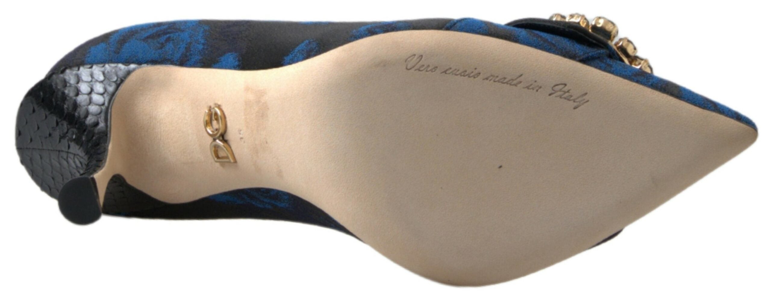 Blauwe Ayers Crystal Pumps met bloemenprint
