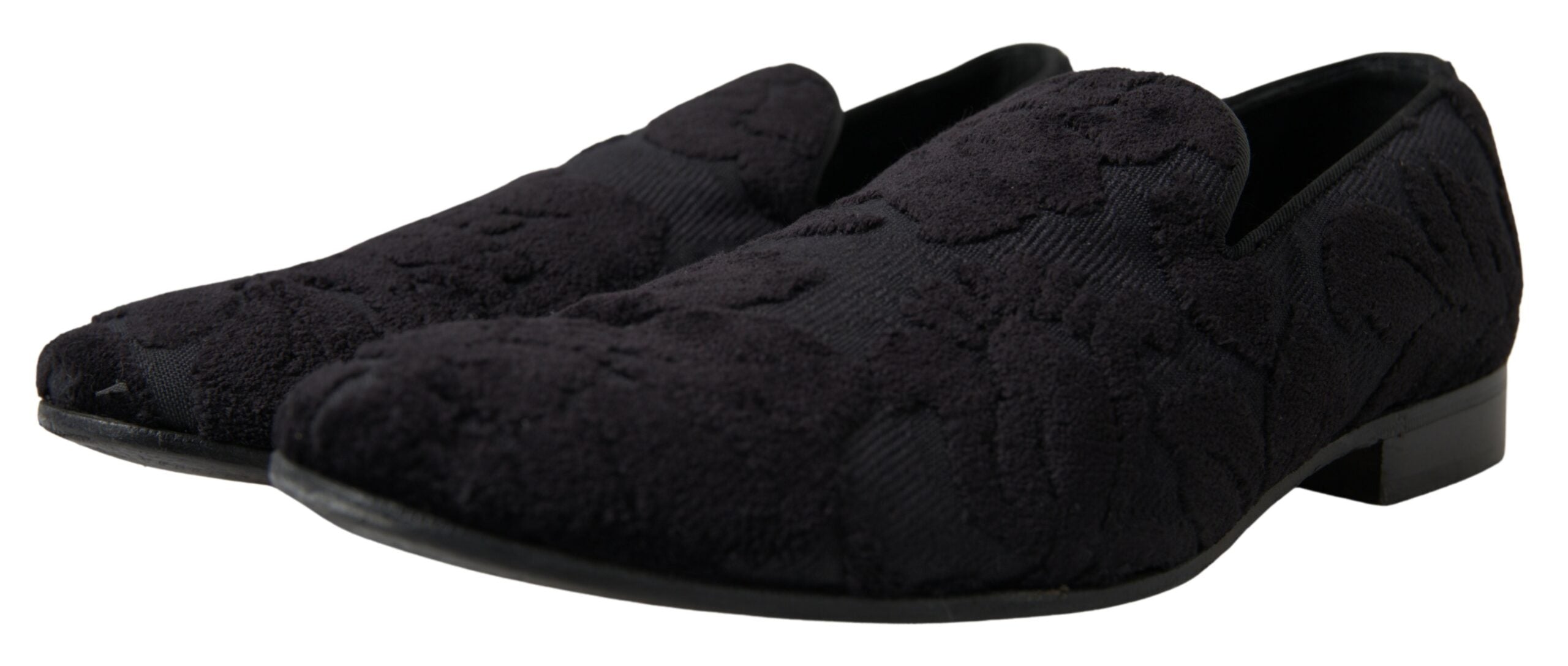 Zwarte brokaat loafers formele schoenen