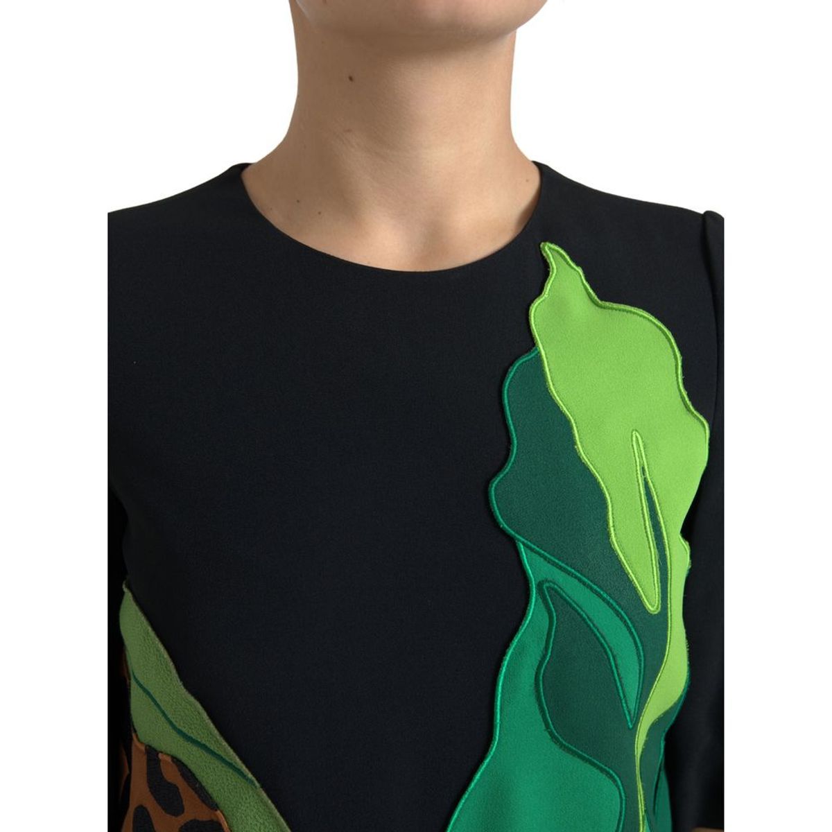 Zwarte tijger jungle print kokerjurk met stretch