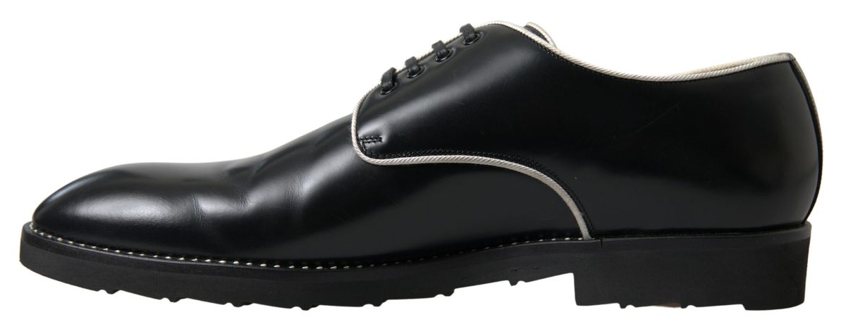 Zwarte witte leren formele schoenen