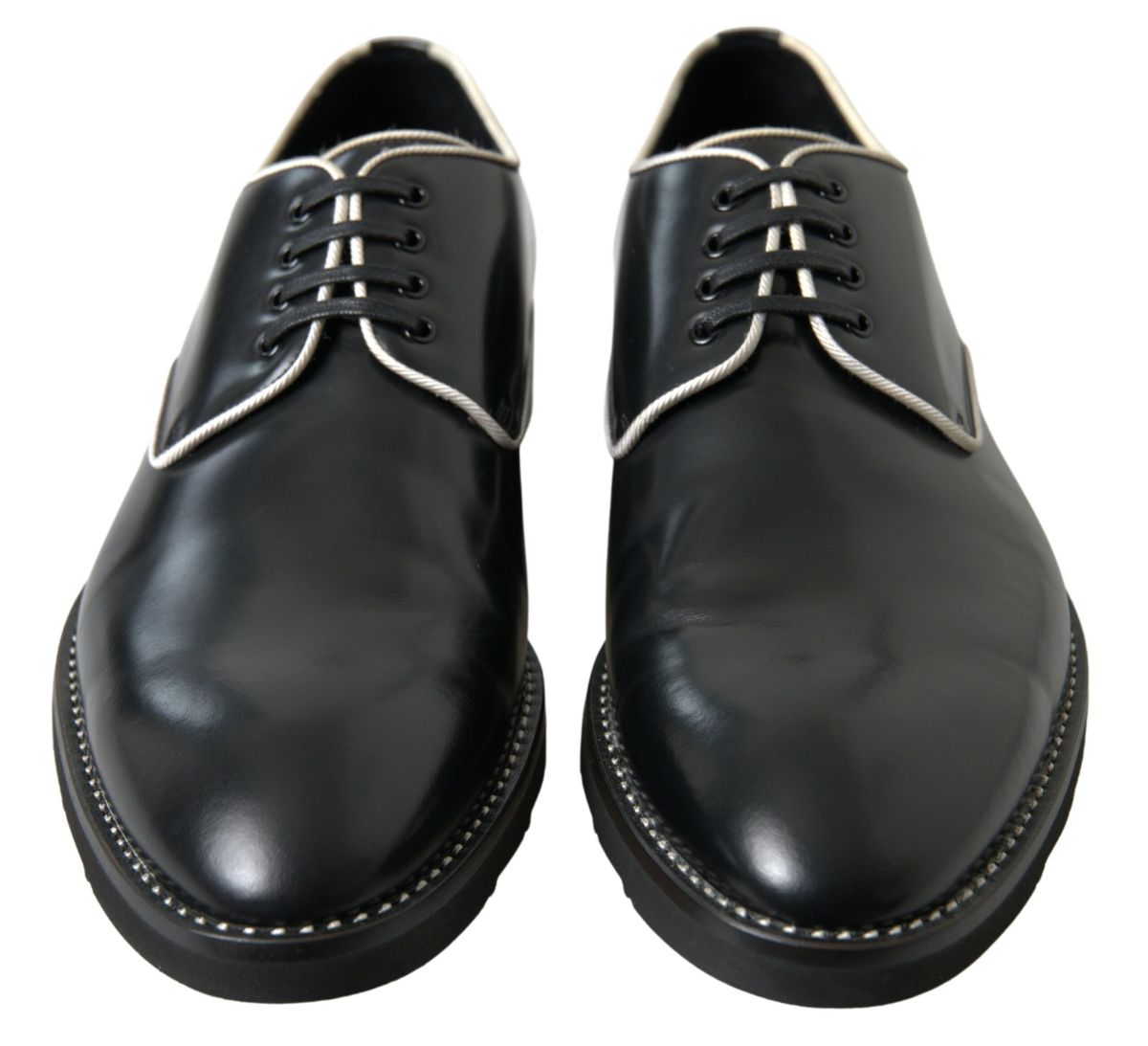Zwarte witte leren formele schoenen